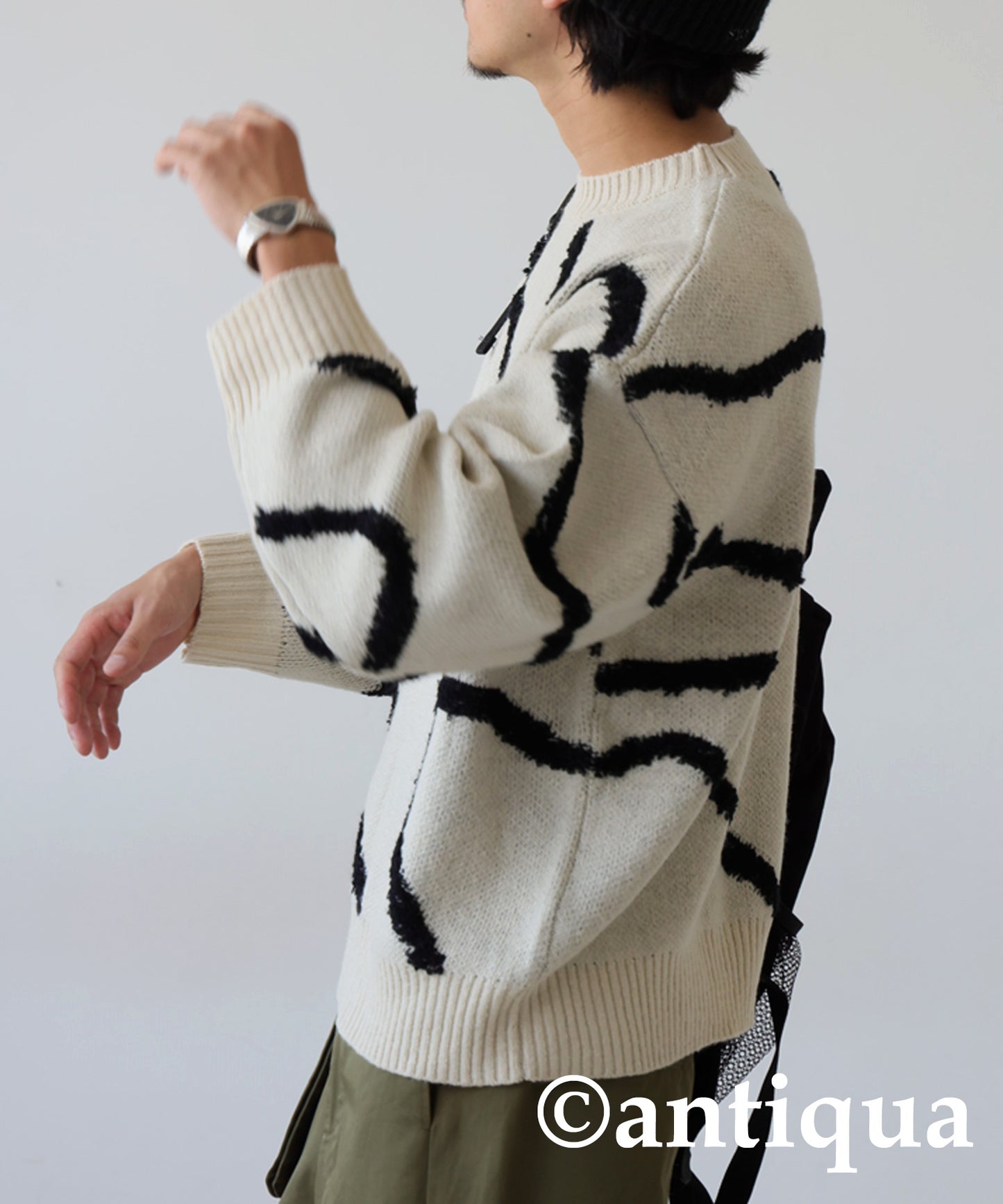 Nuance Line Pattern Knit Men's