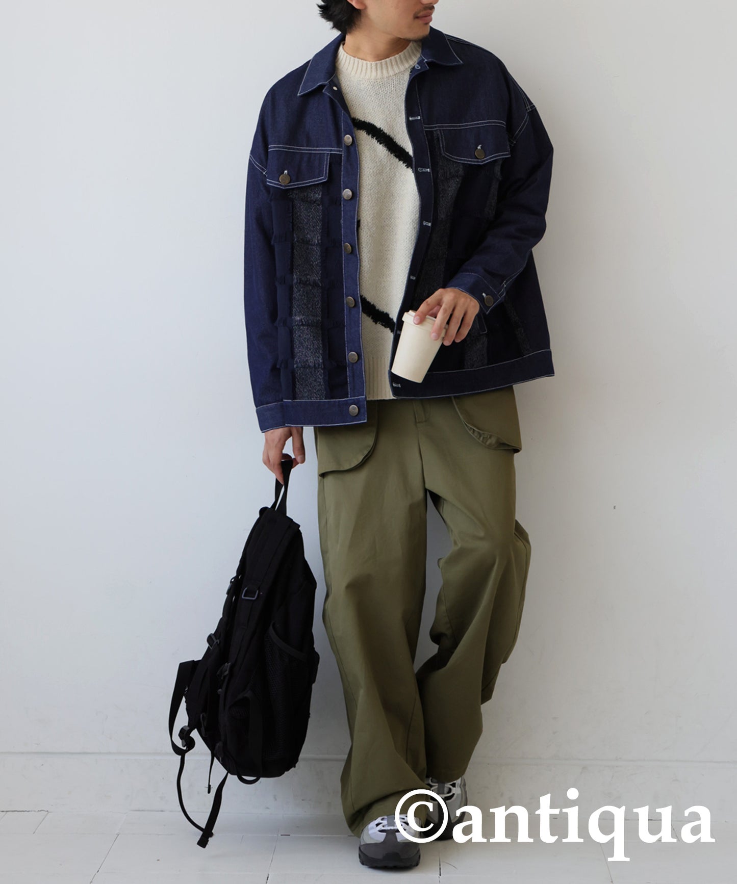 Nuance Line Pattern Knit Men's