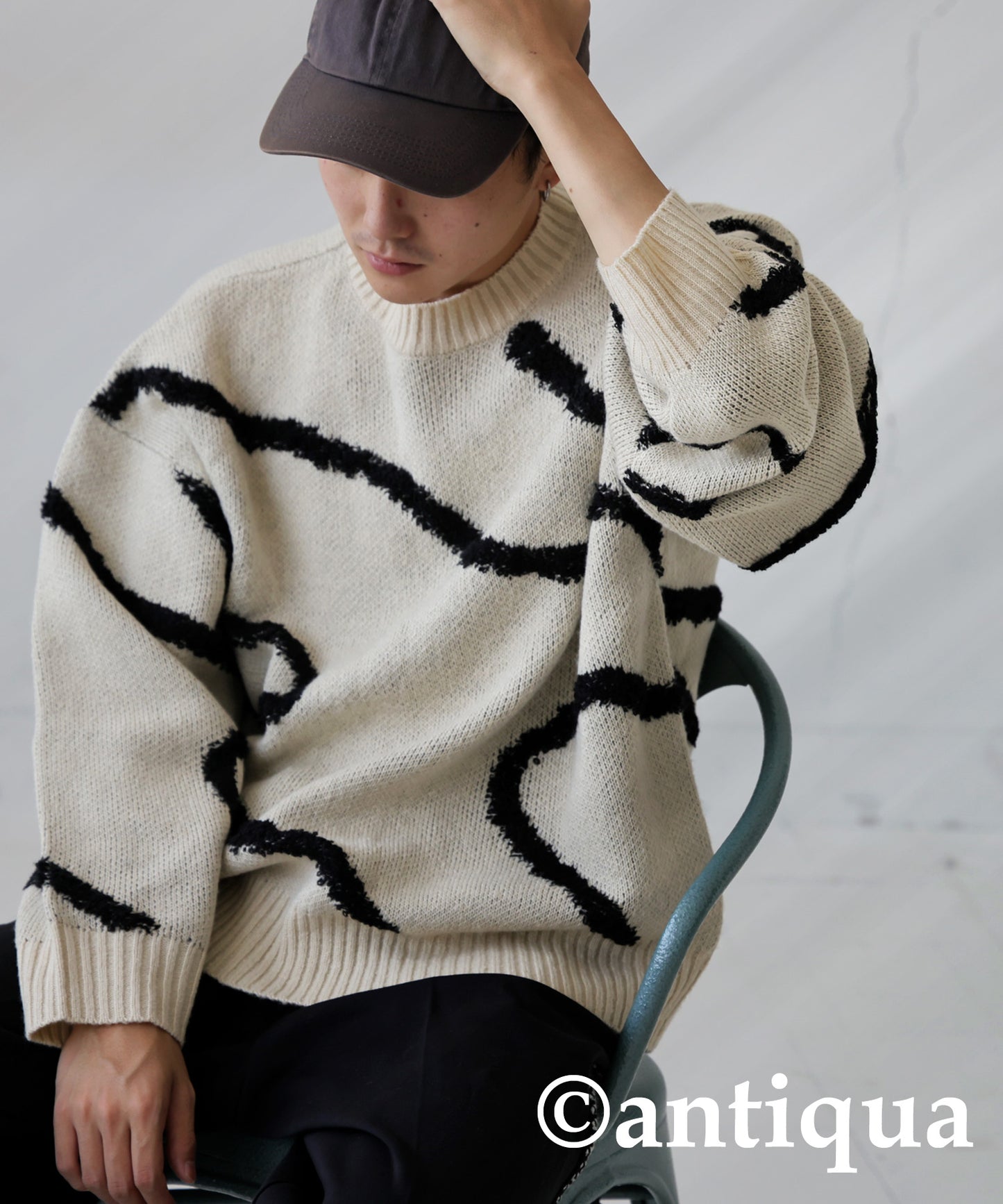 Nuance Line Pattern Knit Men's