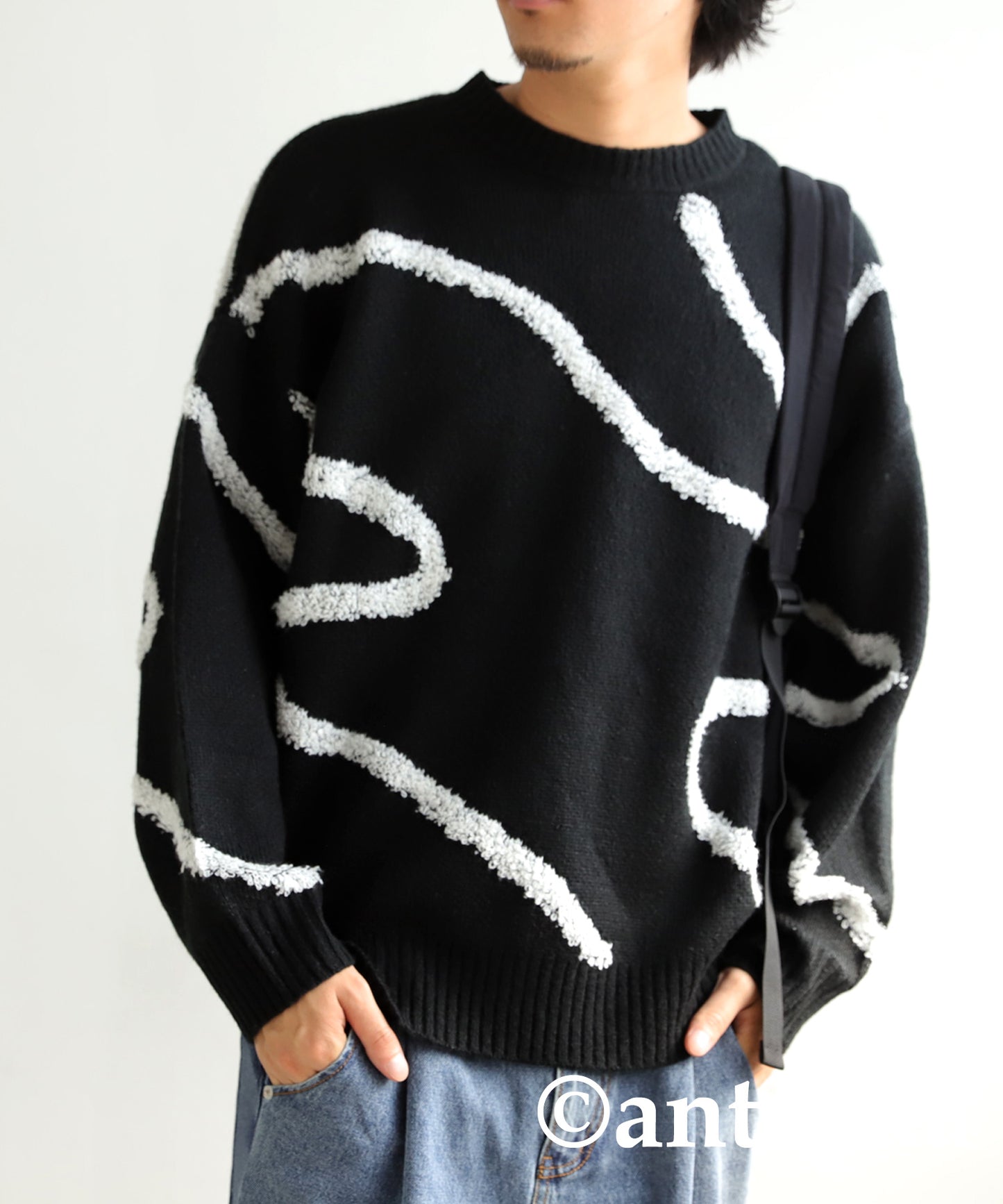 Nuance Line Pattern Knit Men's