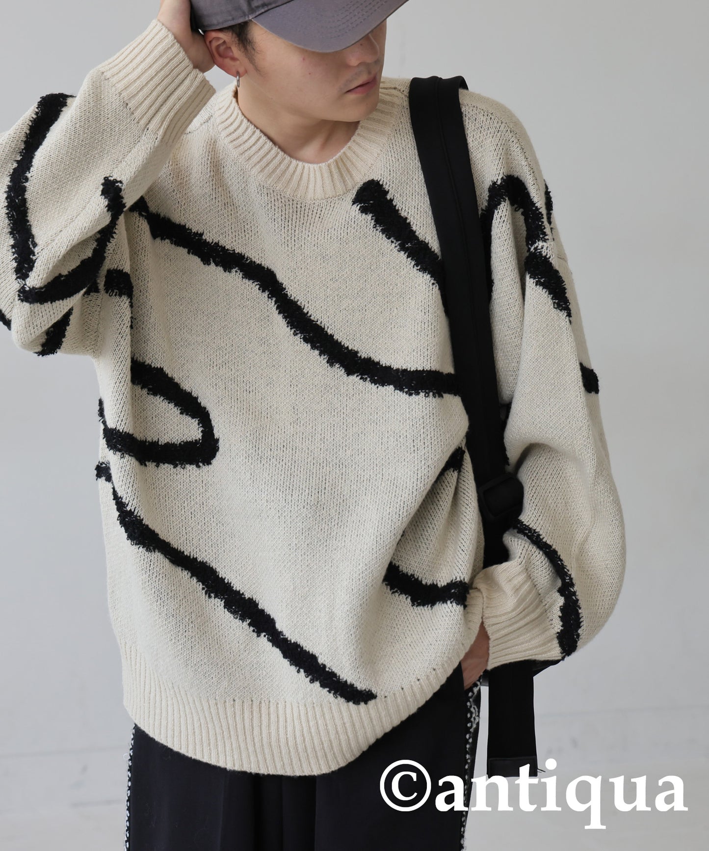 Nuance Line Pattern Knit Men's