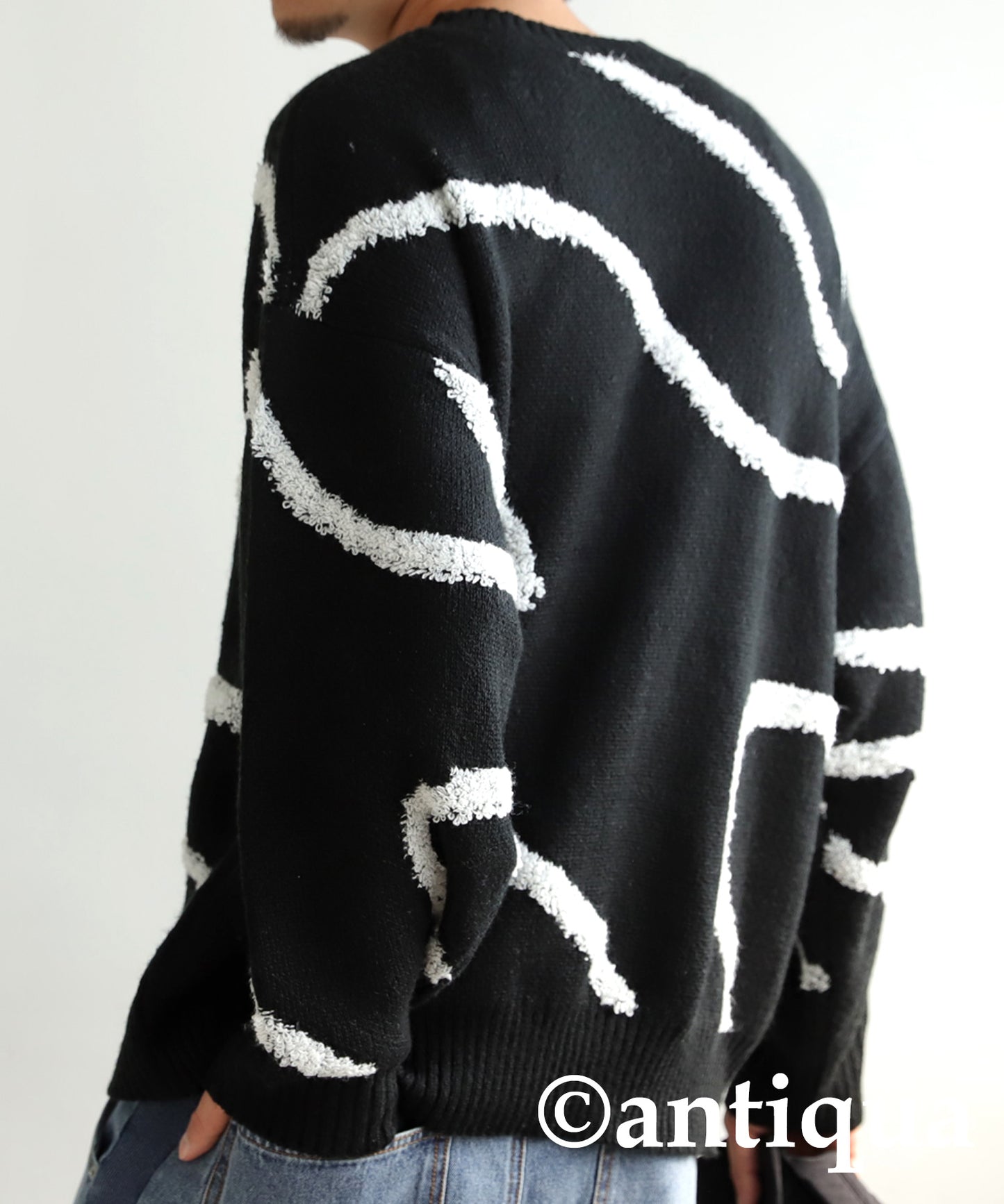 Nuance Line Pattern Knit Men's