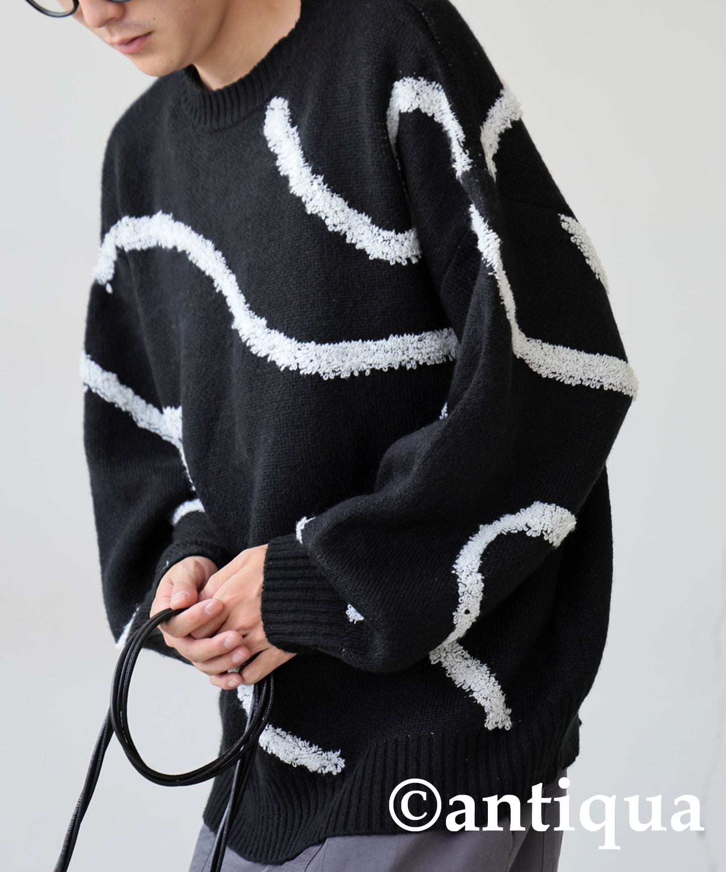 Nuance Line Pattern Knit Men's