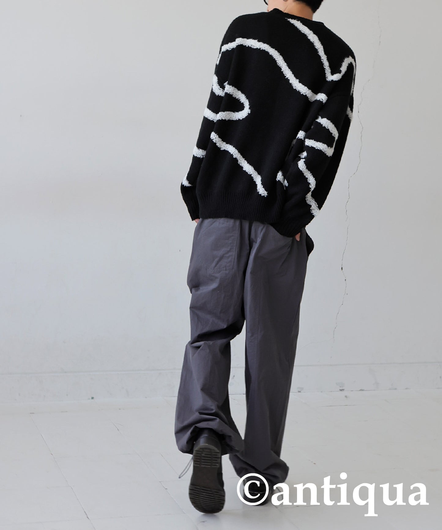 Nuance Line Pattern Knit Men's