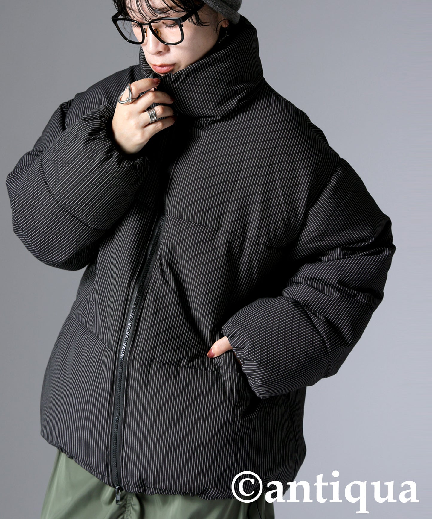 Striped Puffer Jacket Ladies