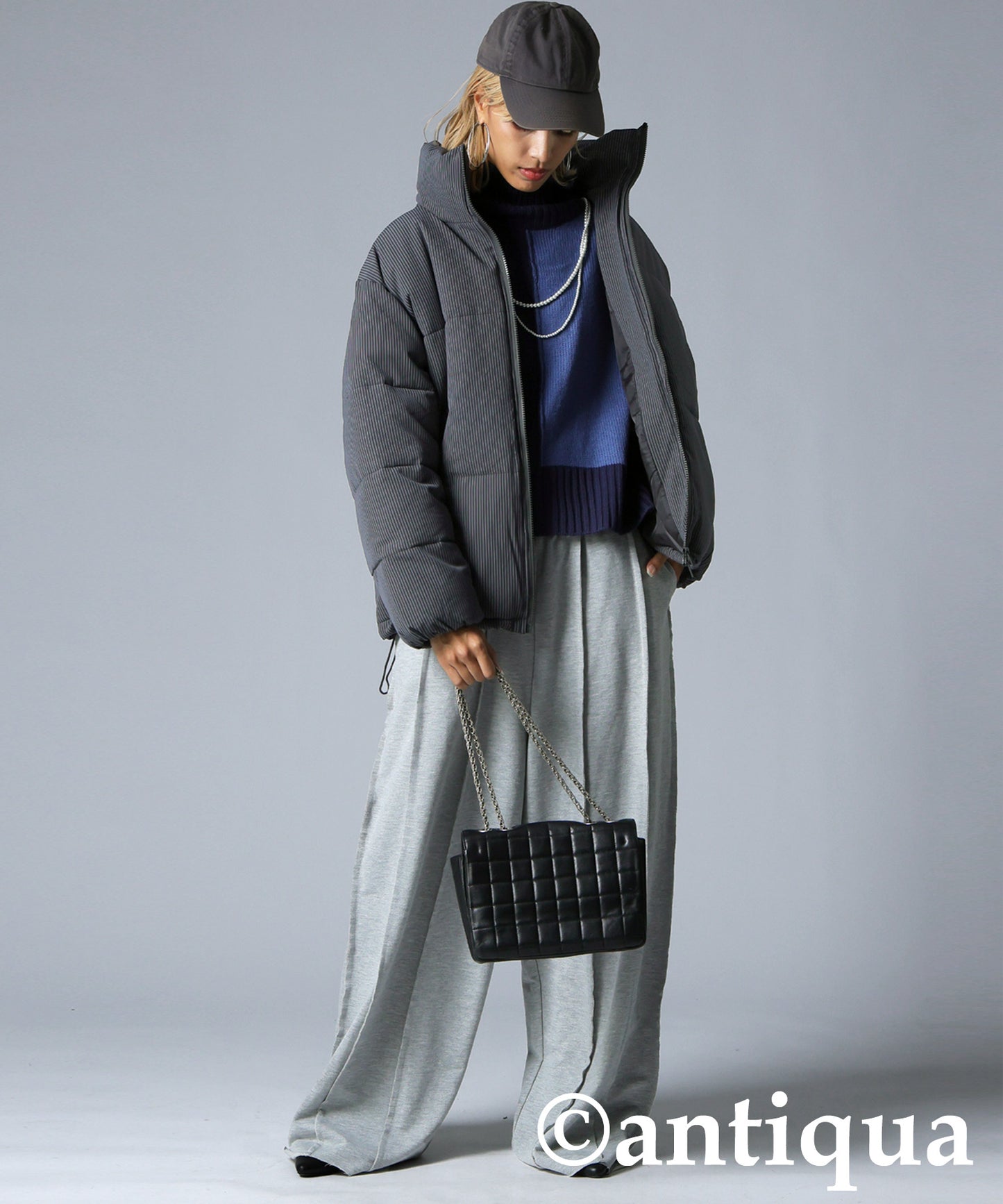 Striped Puffer Jacket Ladies