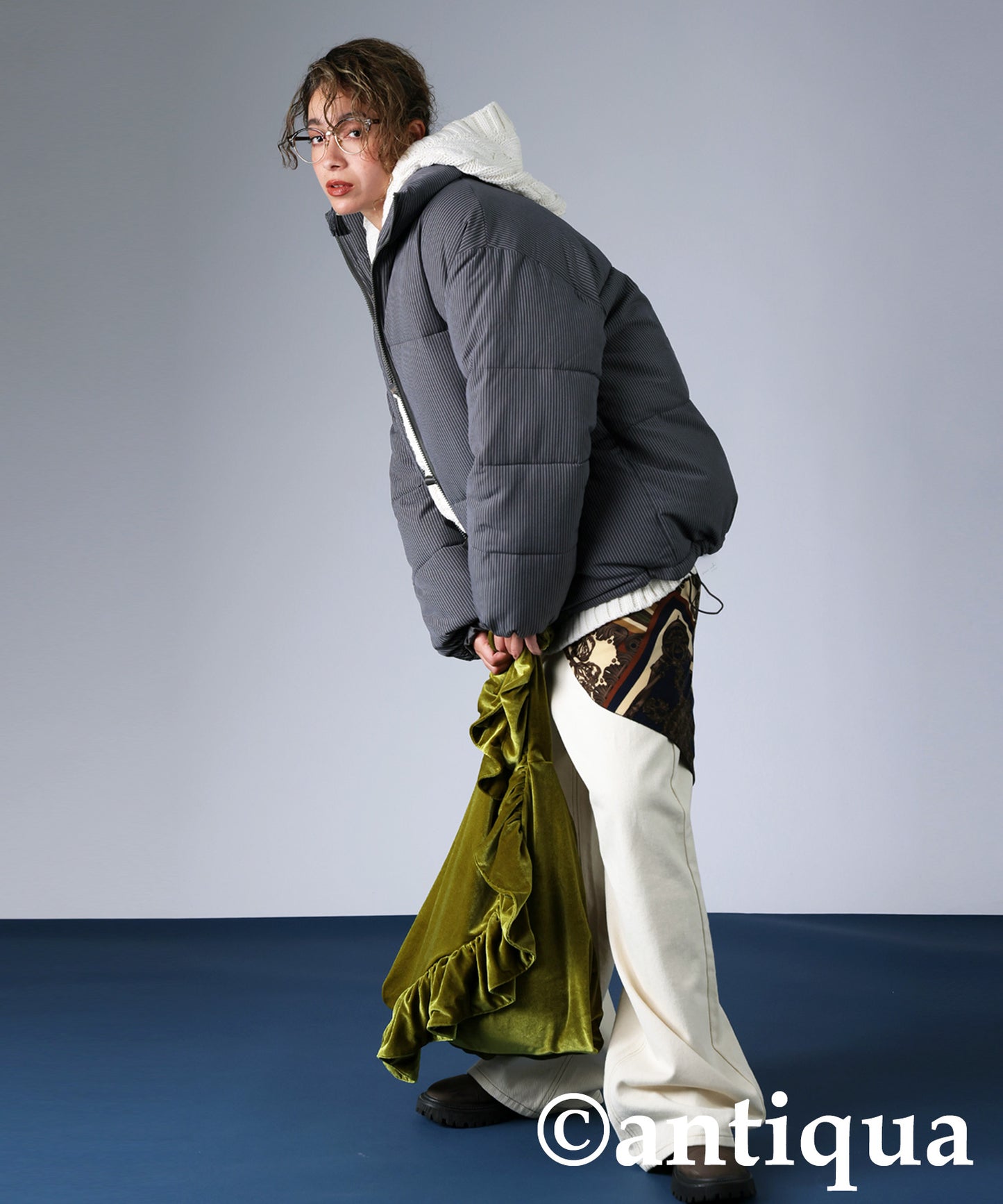 Striped Puffer Jacket Ladies