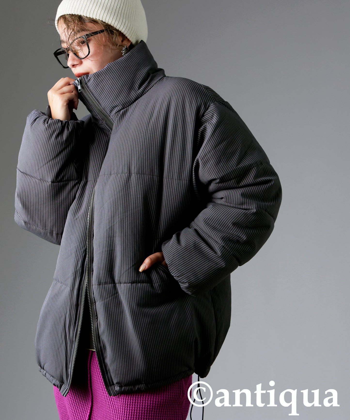 Striped Puffer Jacket Ladies