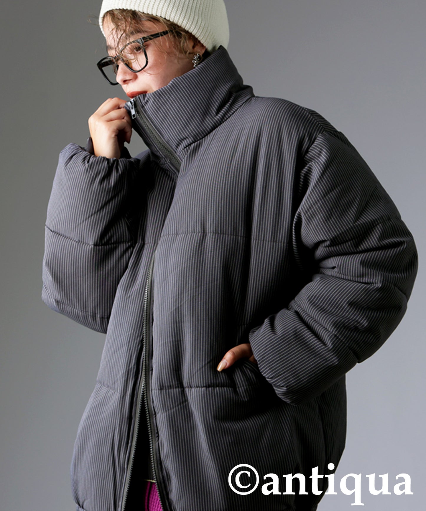 Striped Puffer Jacket Ladies