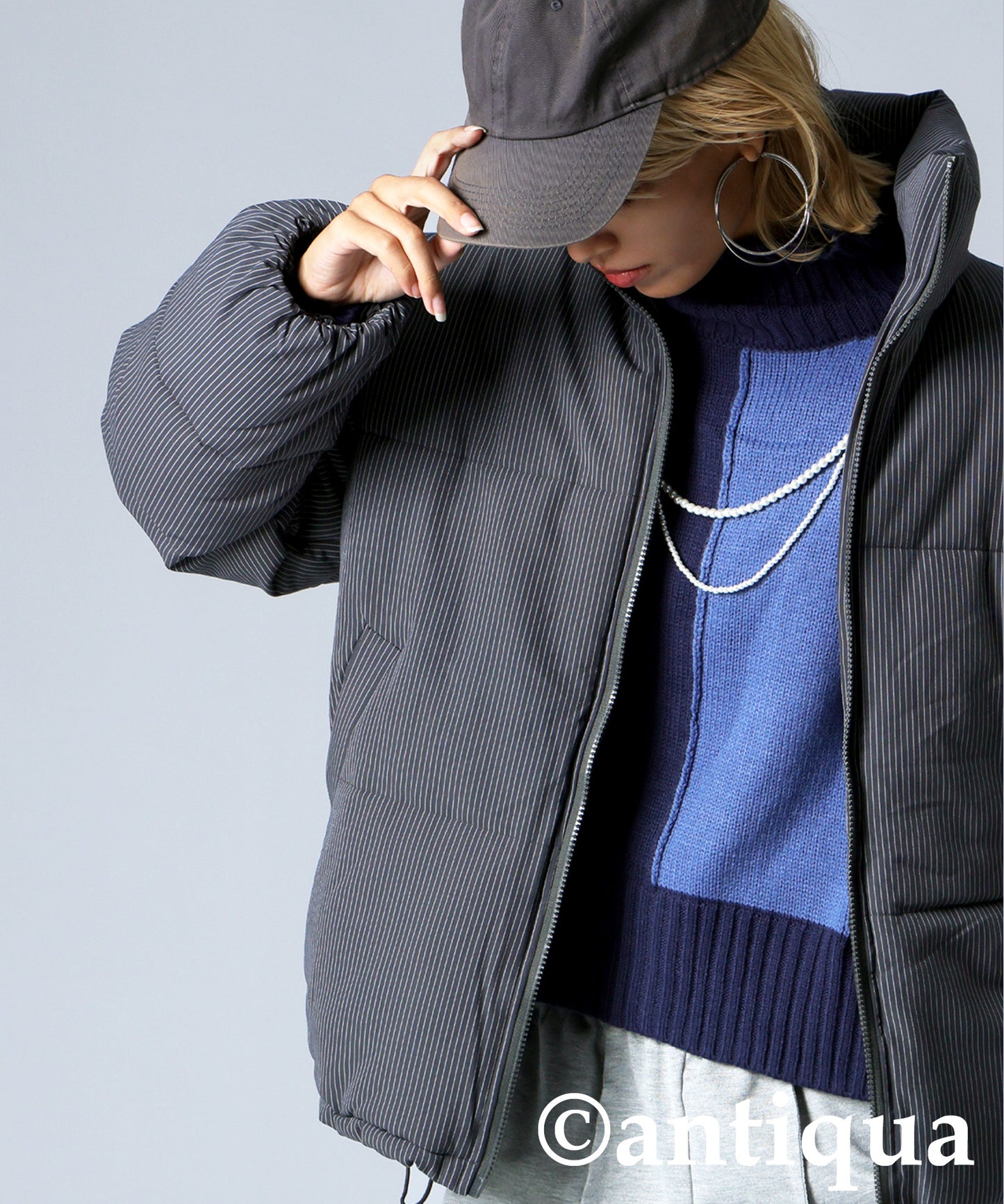 Striped Puffer Jacket Ladies