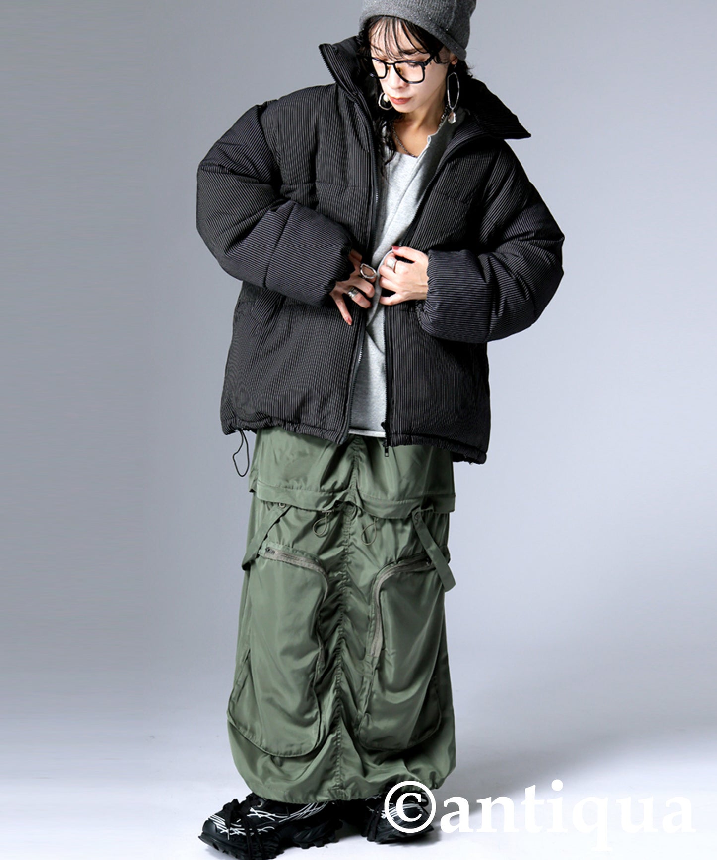 Striped Puffer Jacket Ladies