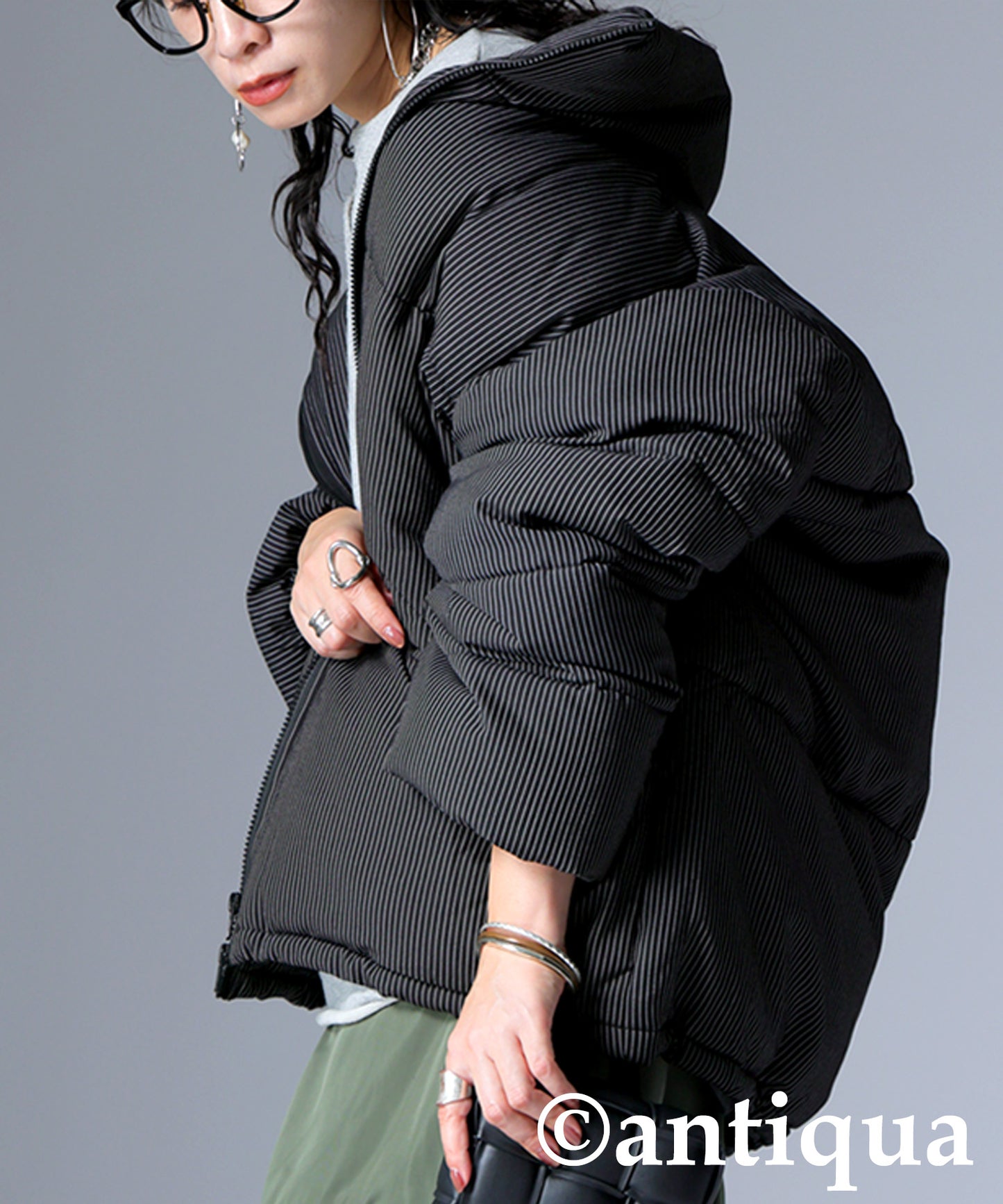 Striped Puffer Jacket Ladies