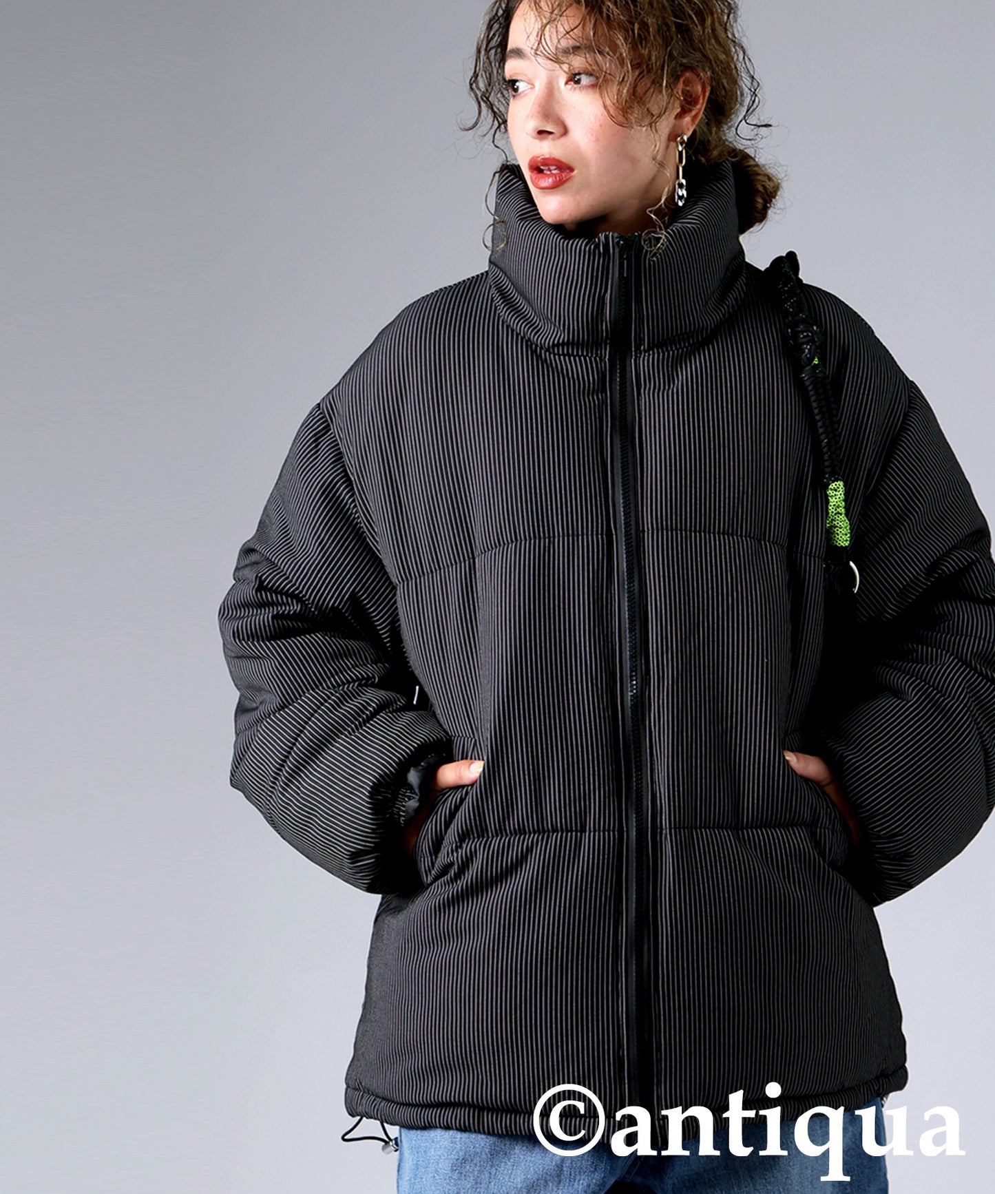 Striped Puffer Jacket Ladies