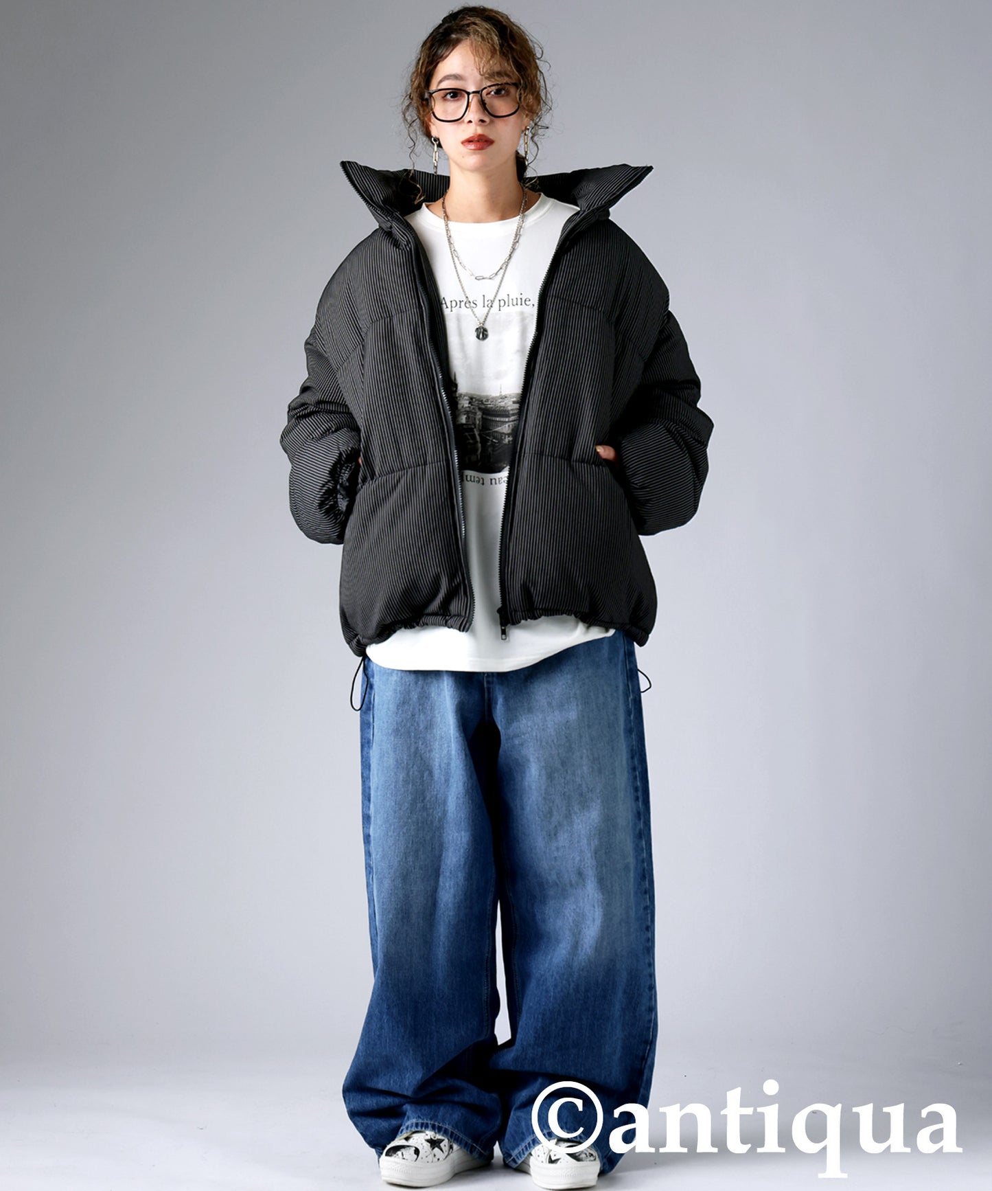 Striped Puffer Jacket Ladies