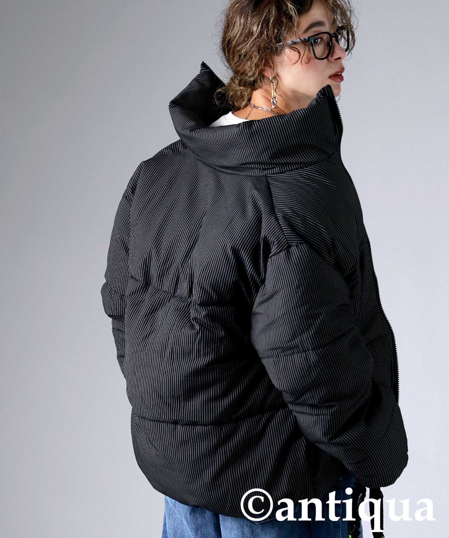 Striped Puffer Jacket Ladies