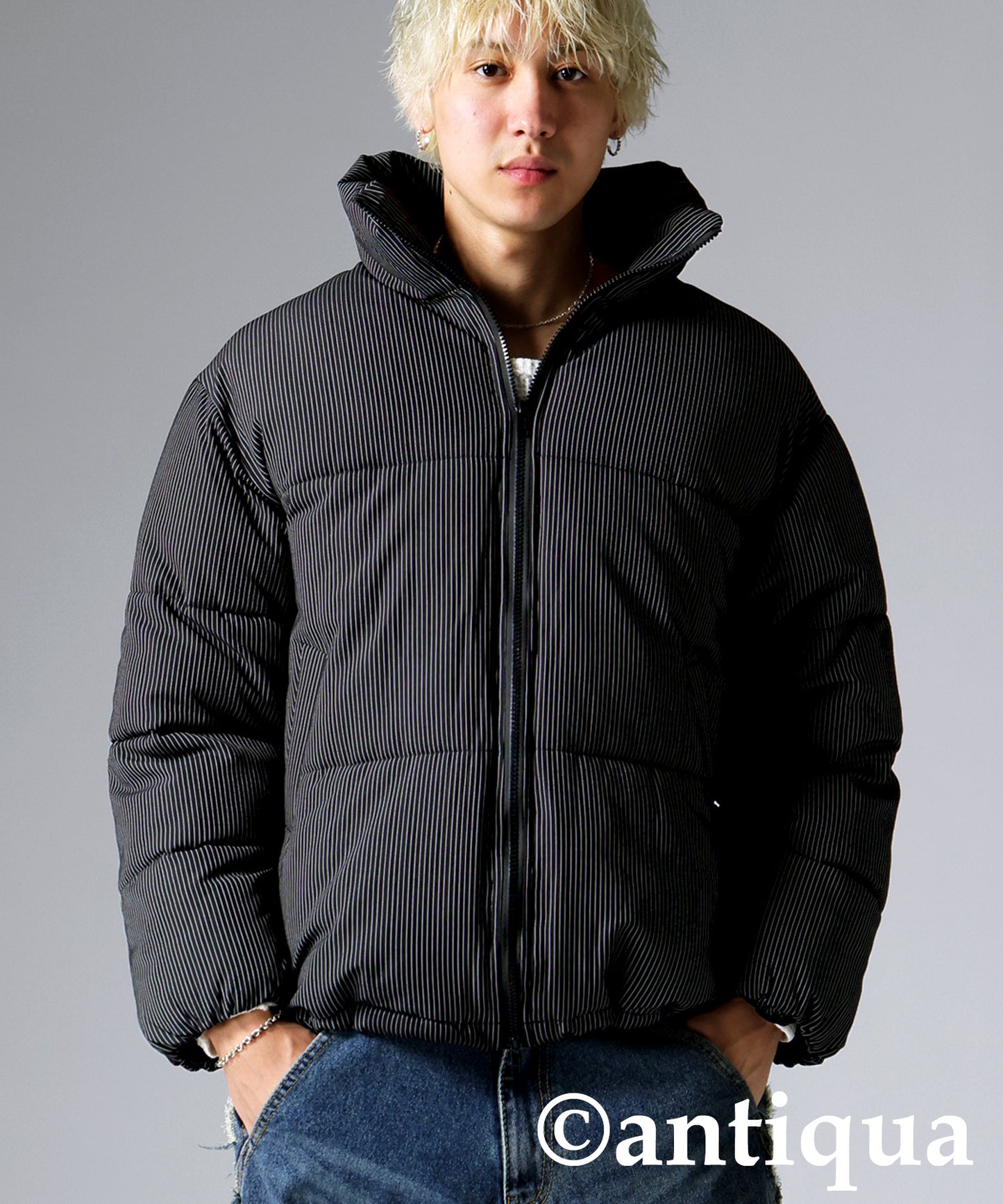 Striped Puffer Jacket Men's