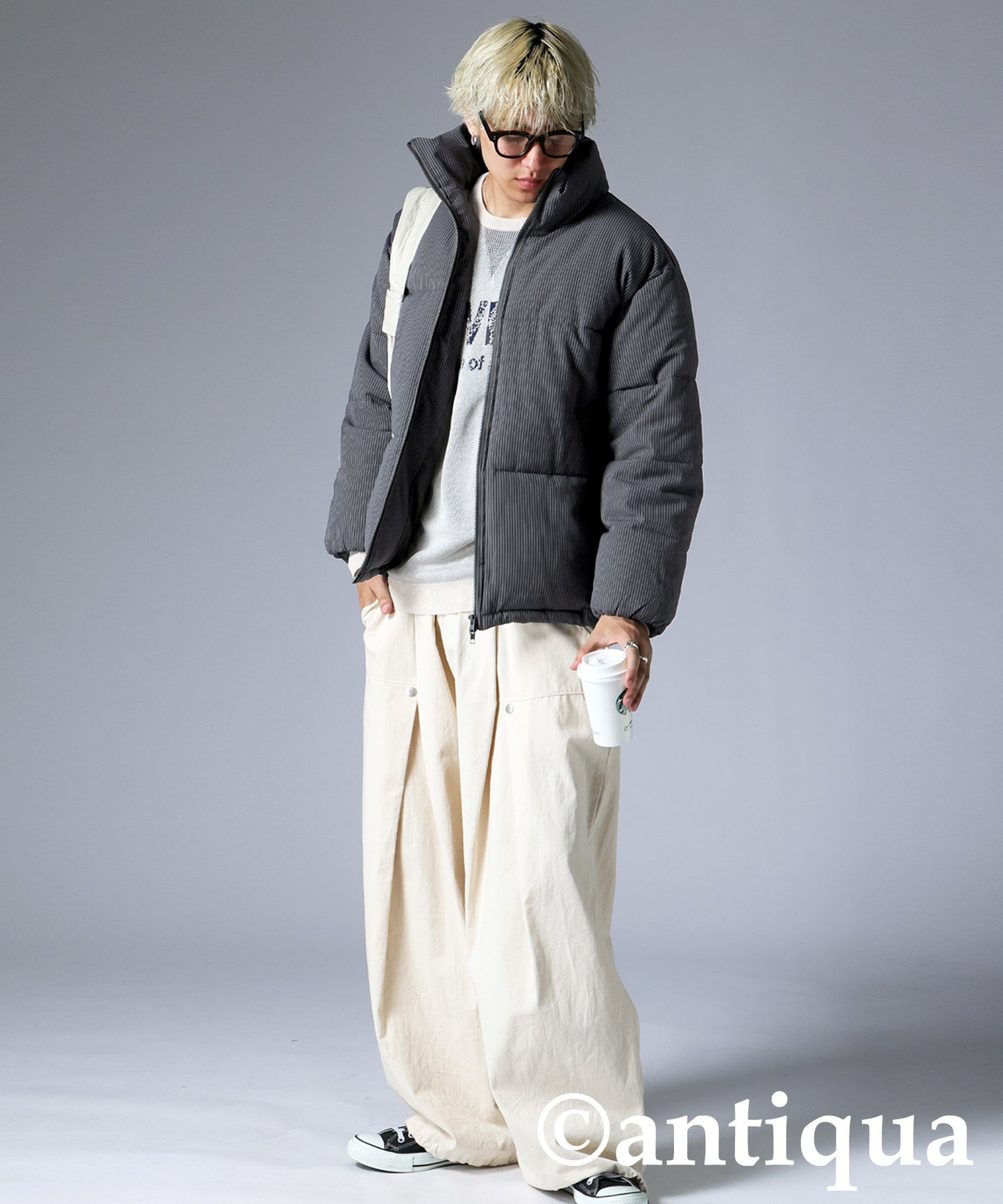 Striped Puffer Jacket Men's