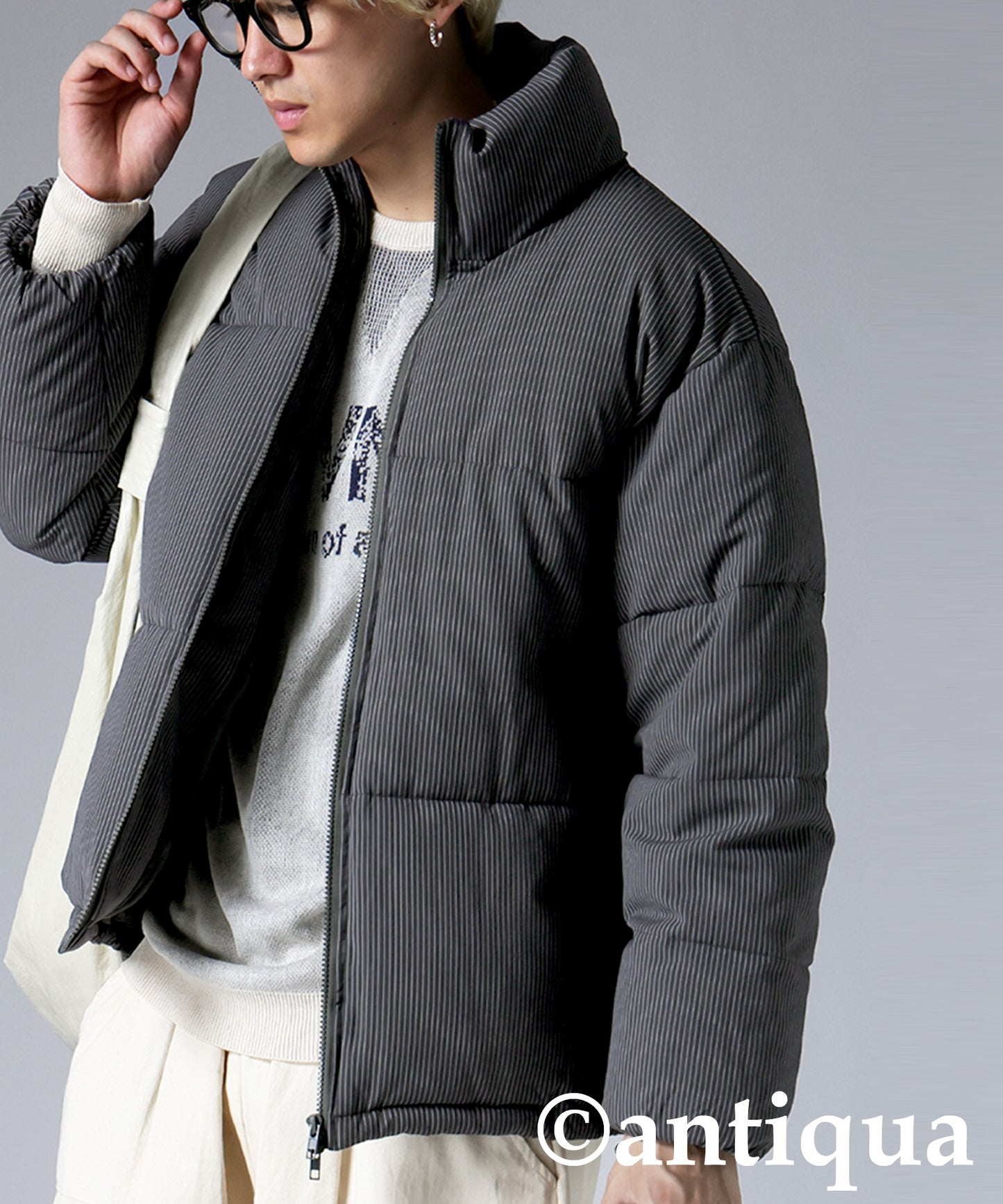 Striped Puffer Jacket Men's