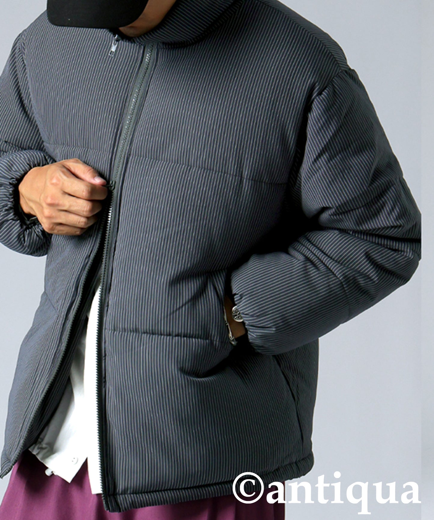 Striped Puffer Jacket Men's