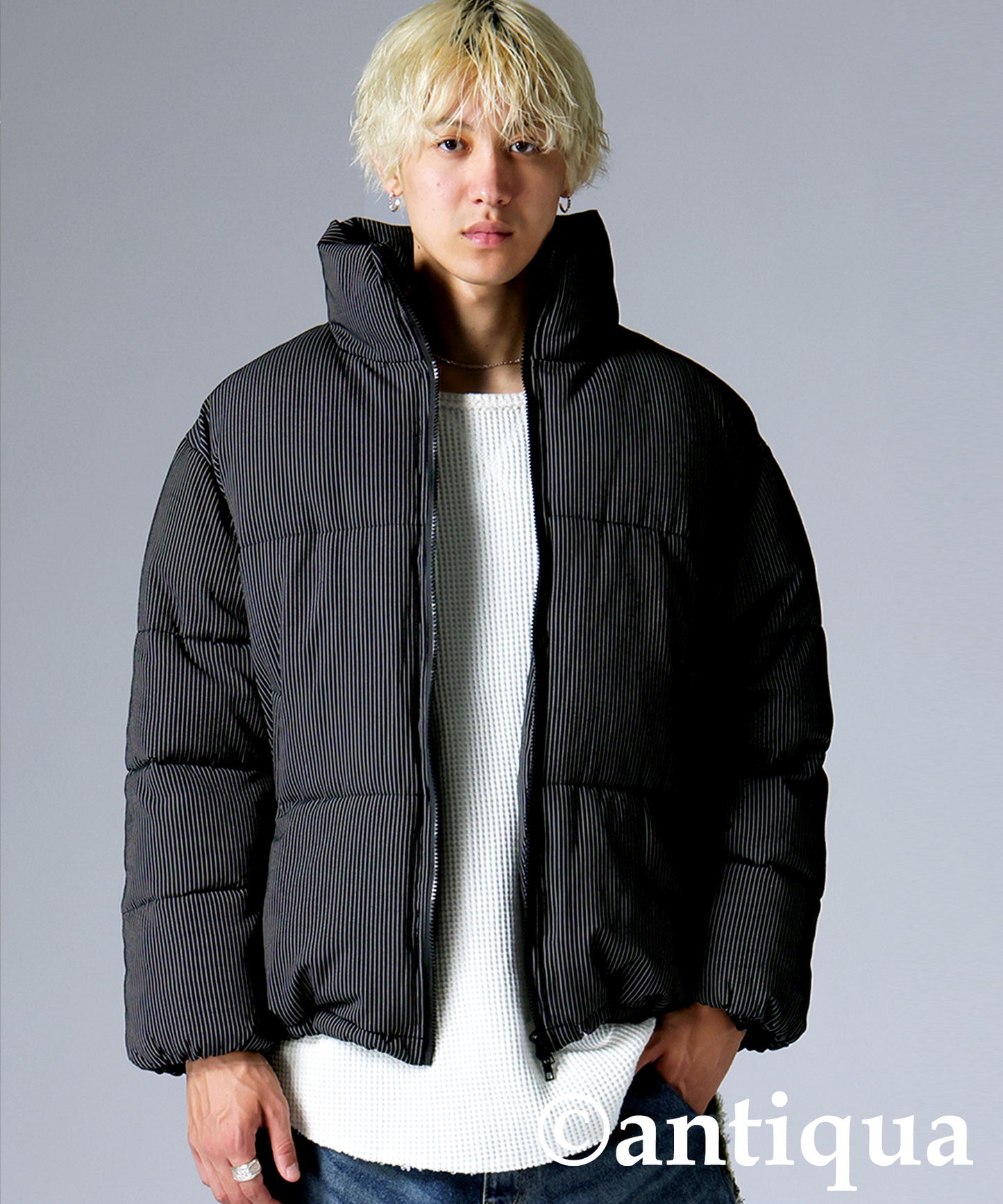 Striped Puffer Jacket Men's