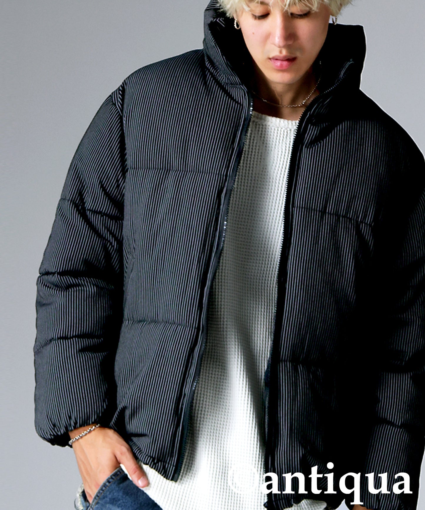Striped Puffer Jacket Men's