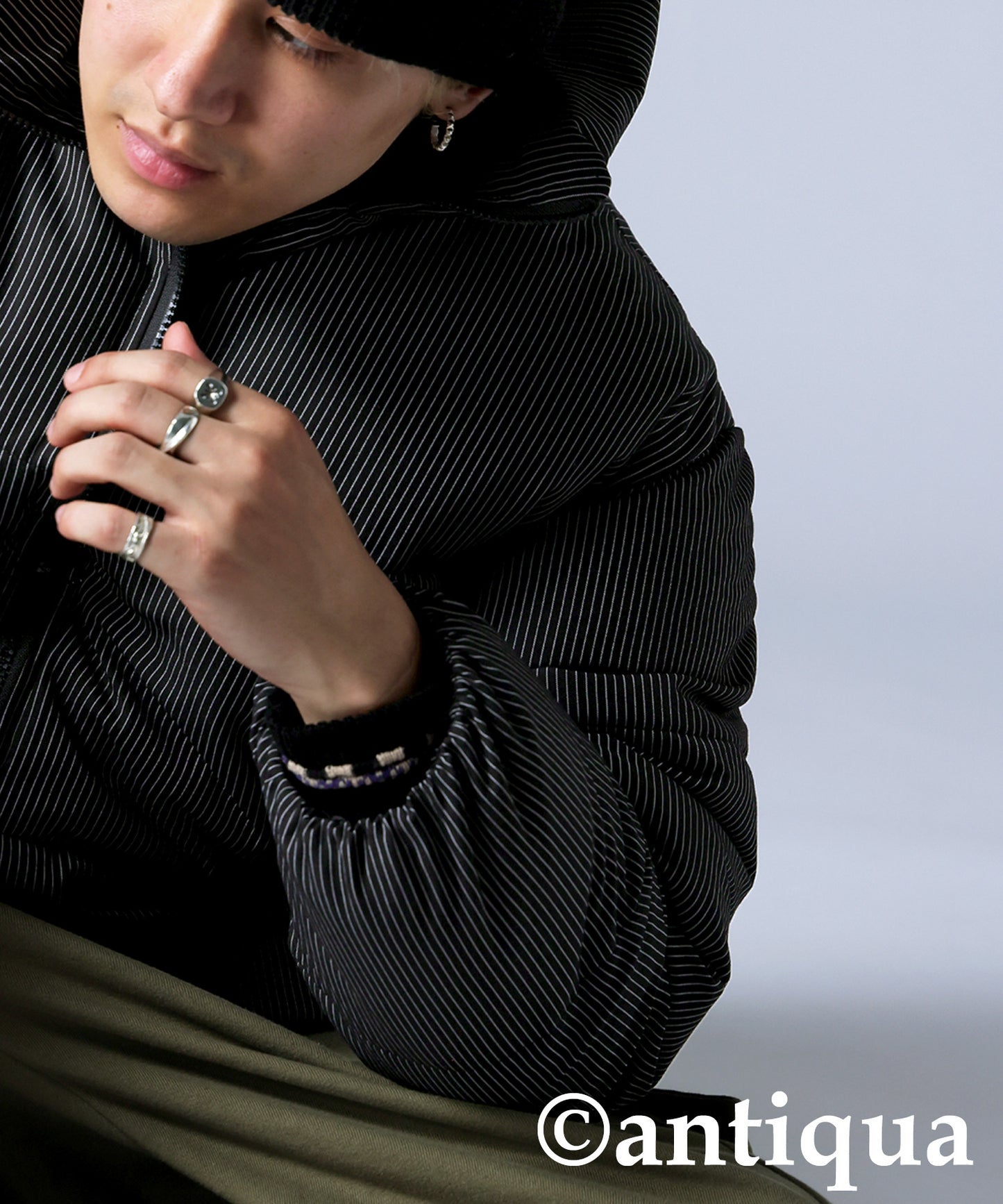 Striped Puffer Jacket Men's