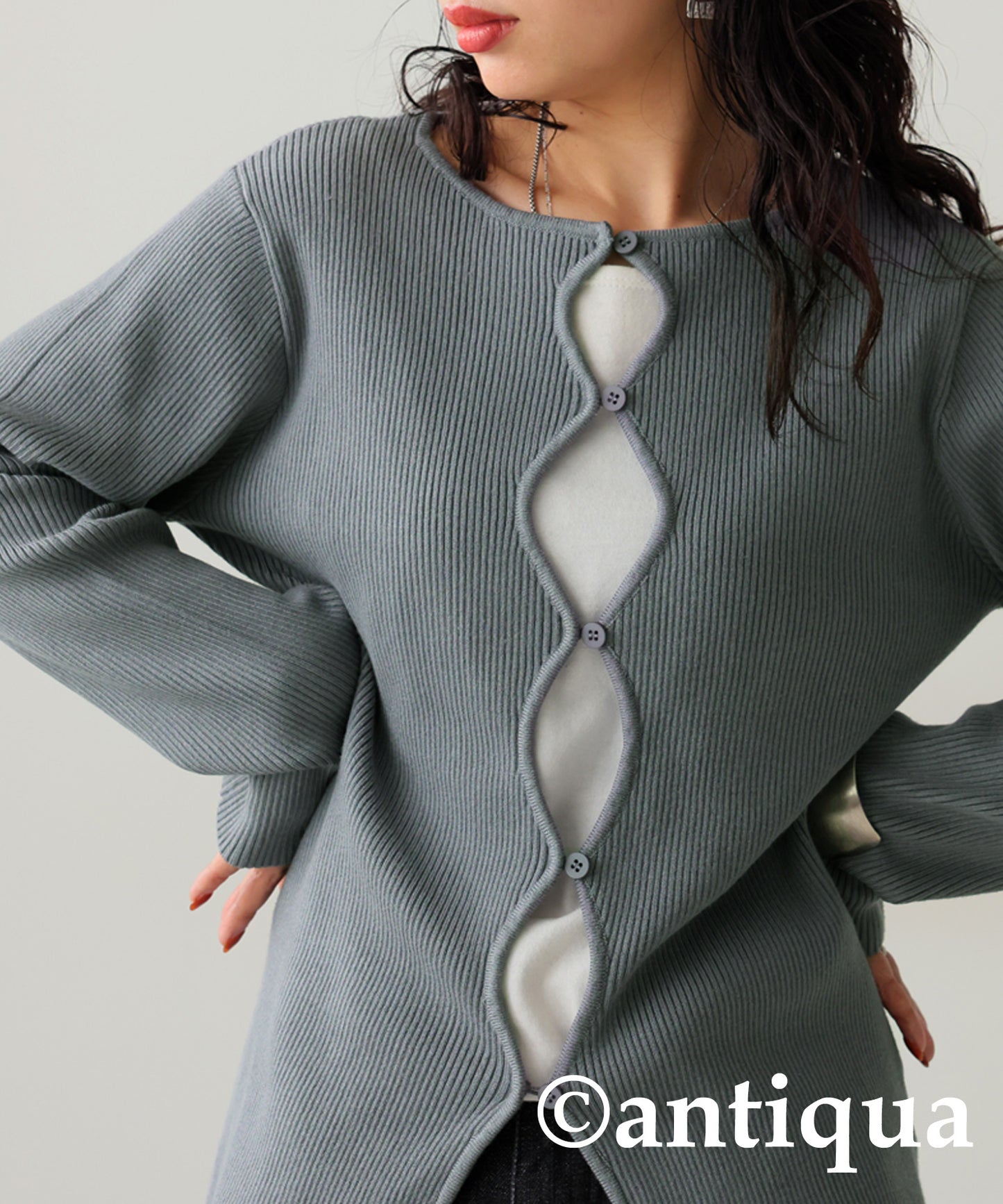 Wave Design Cardigan Ladies