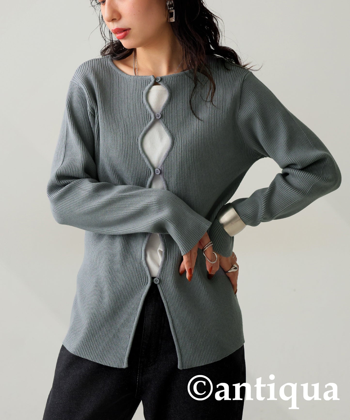 Wave Design Cardigan Ladies