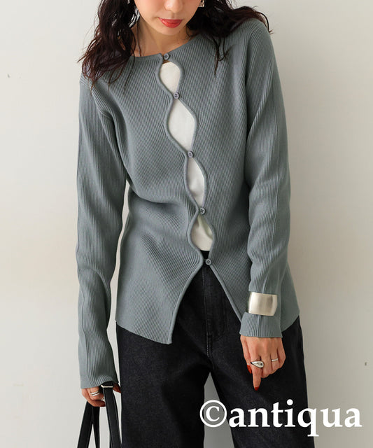 Wave Design Cardigan Ladies