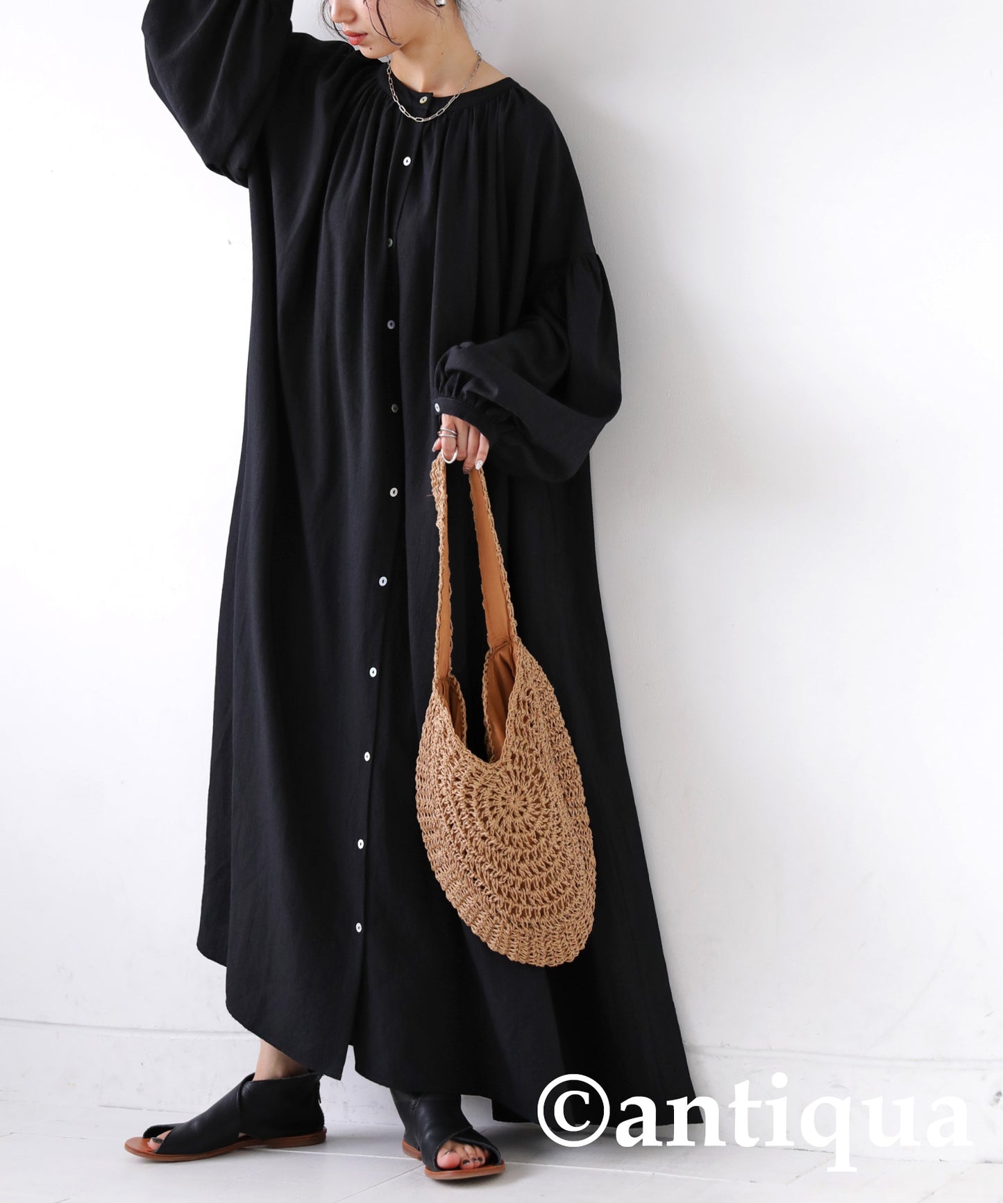 Volume Sleeve Casual Dress Ladies