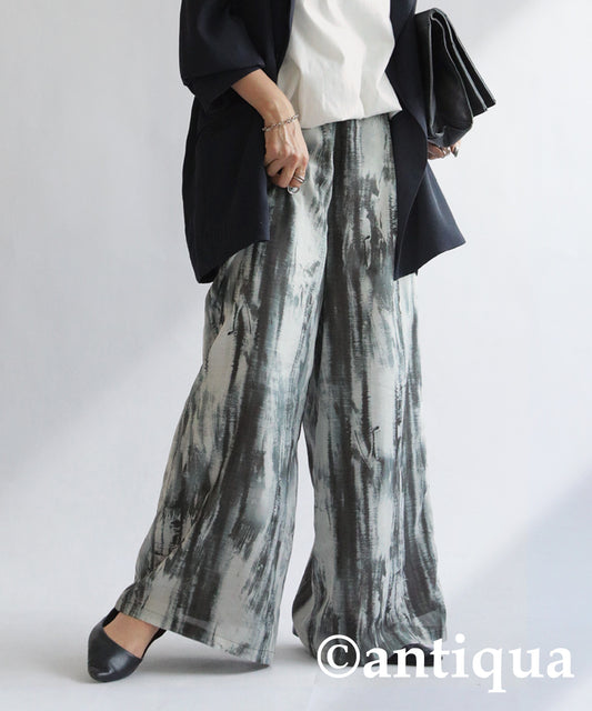 Pattern Wide Pants Ladies