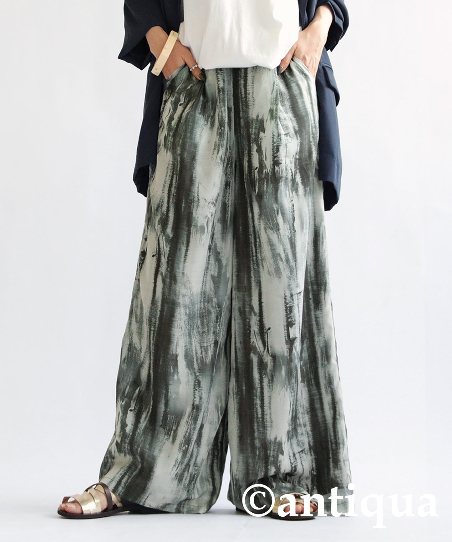 Pattern Wide Pants Ladies