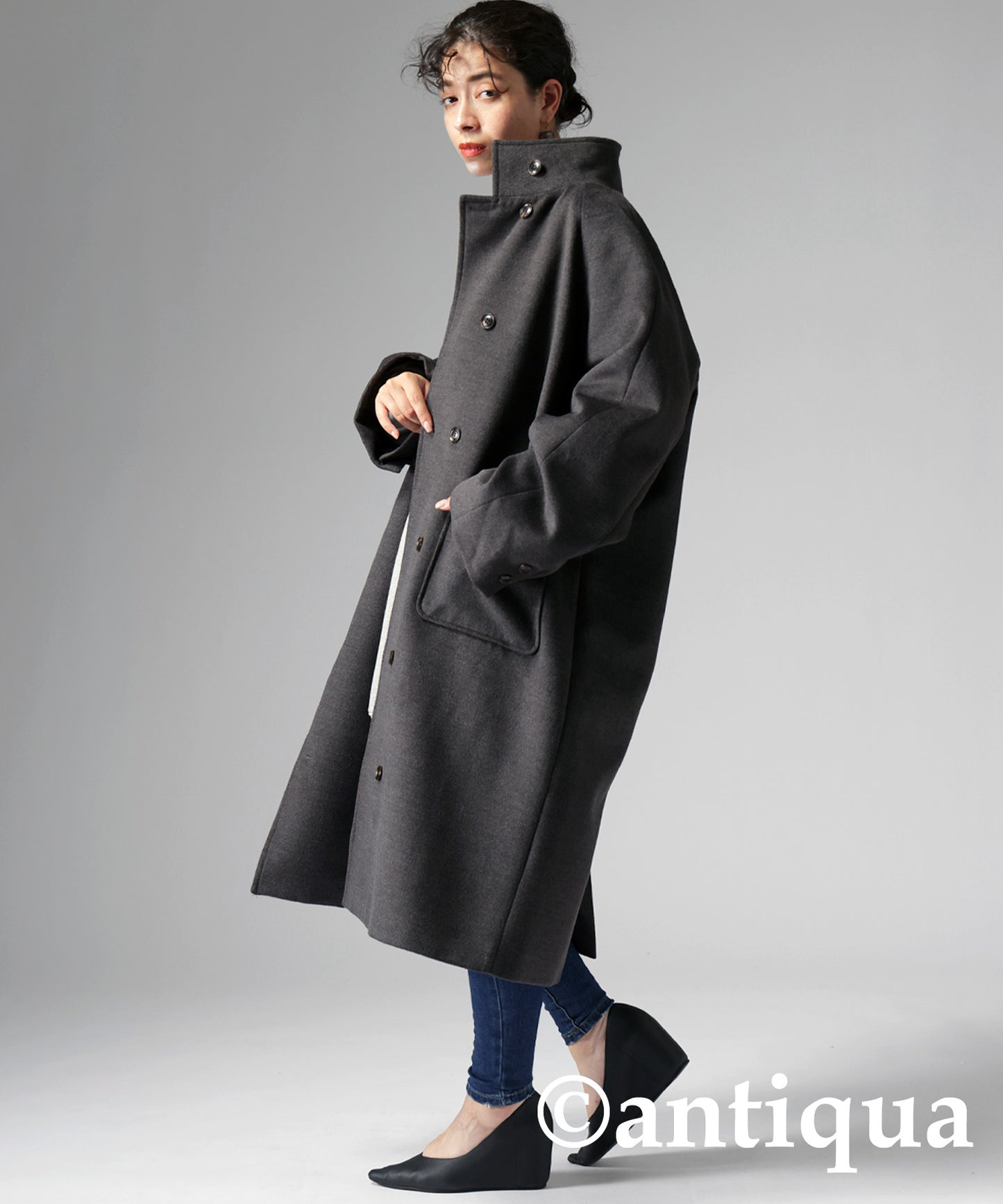 Stand collar Ladies coat outerwear