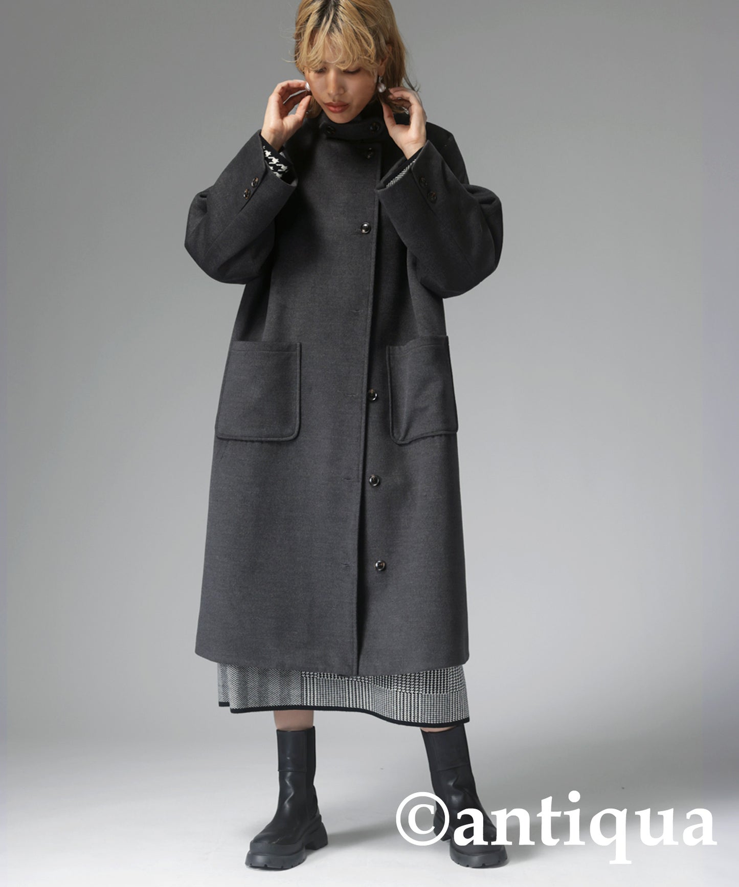 Stand collar Ladies coat outerwear