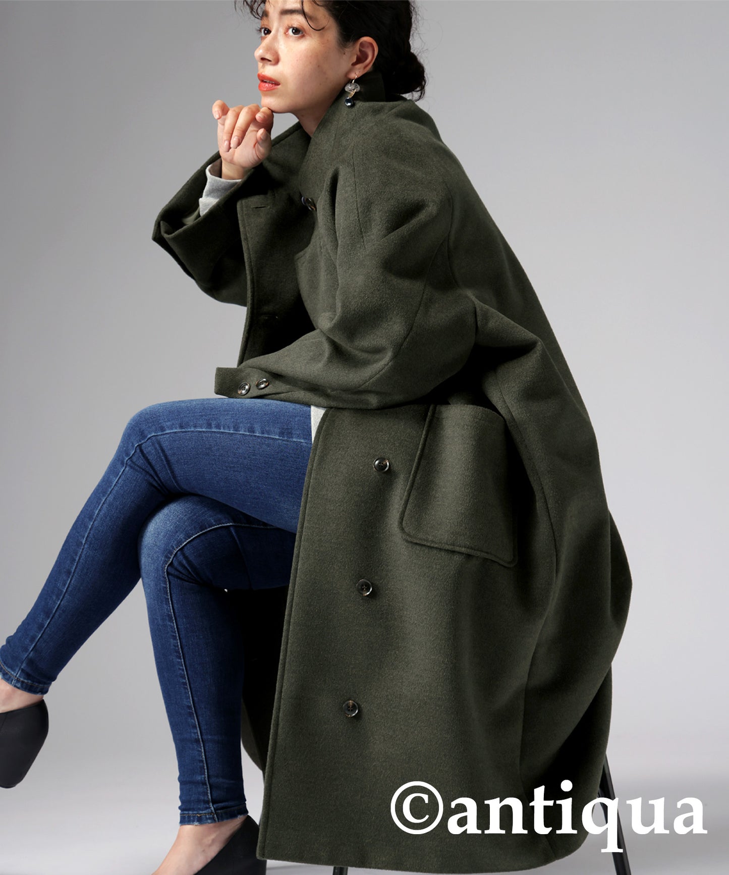 Stand collar Ladies coat outerwear