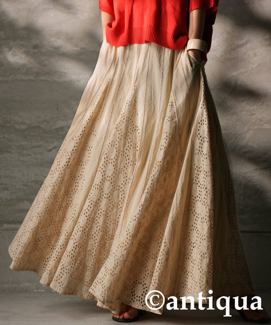 Indian Cotton Lace Flare Skirt Ladies