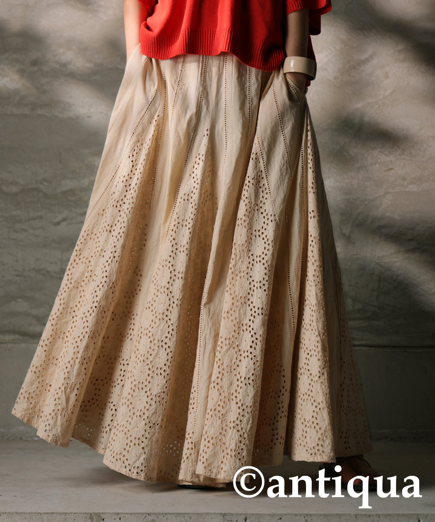 Indian Cotton Lace Flare Skirt Ladies