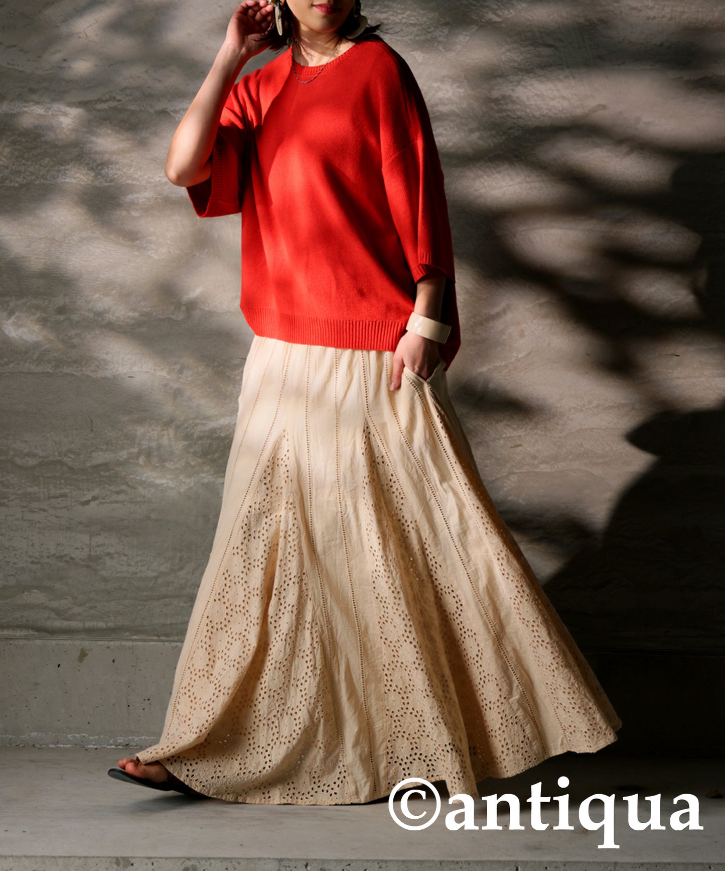 Indian Cotton Lace Flare Skirt Ladies