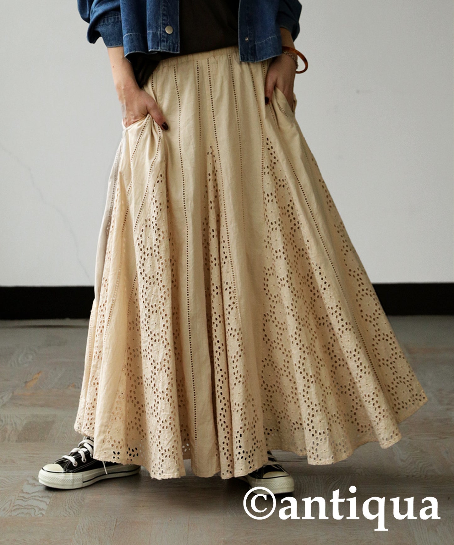 Indian Cotton Lace Flare Skirt Ladies