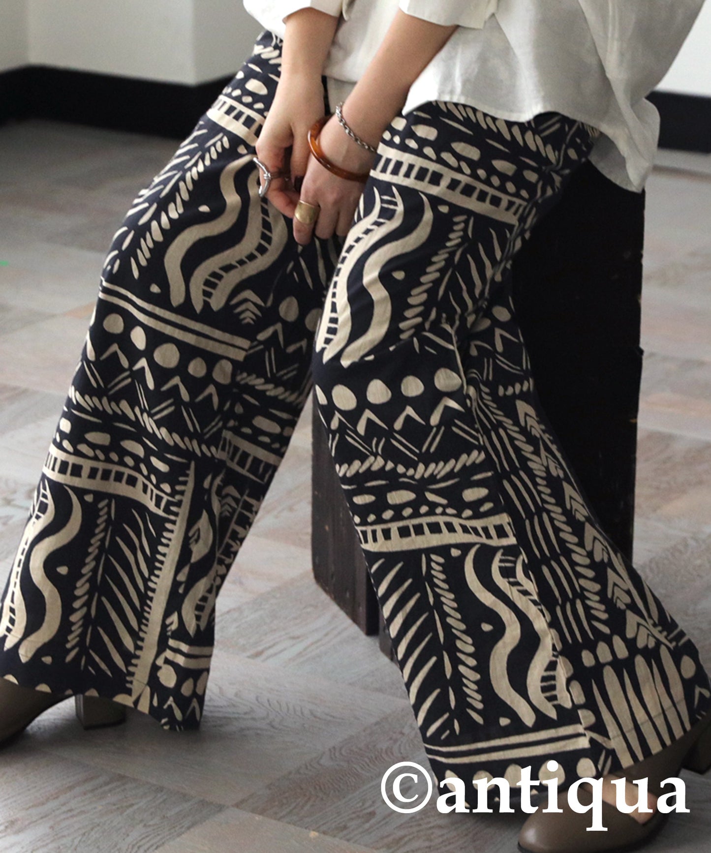 Indian Cotton Ethnic Pattern Wide Pants Ladies