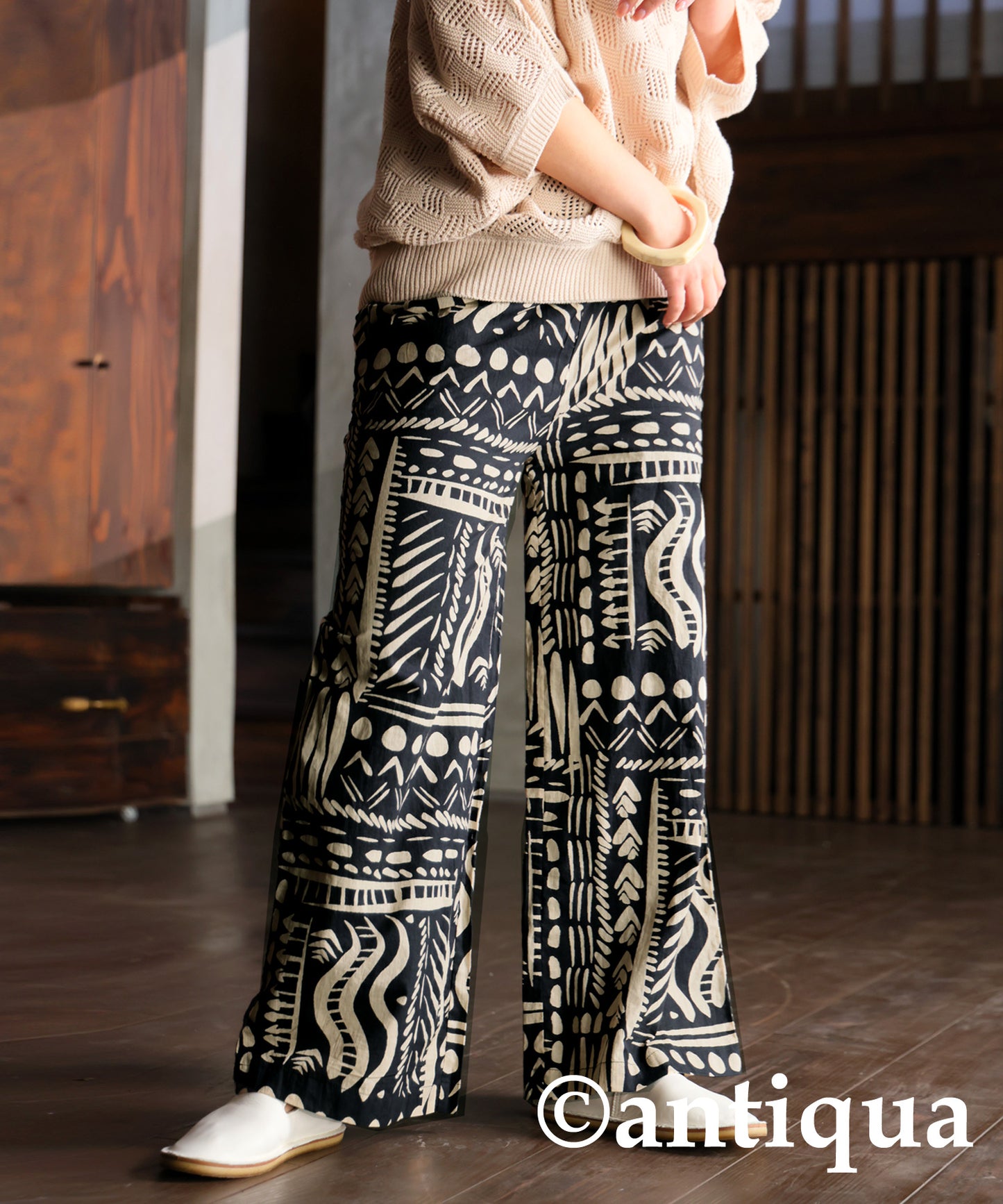 Indian Cotton Ethnic Pattern Wide Pants Ladies