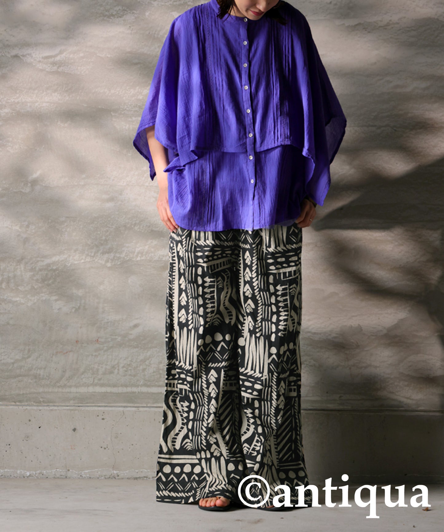 Indian Cotton Ethnic Pattern Wide Pants Ladies