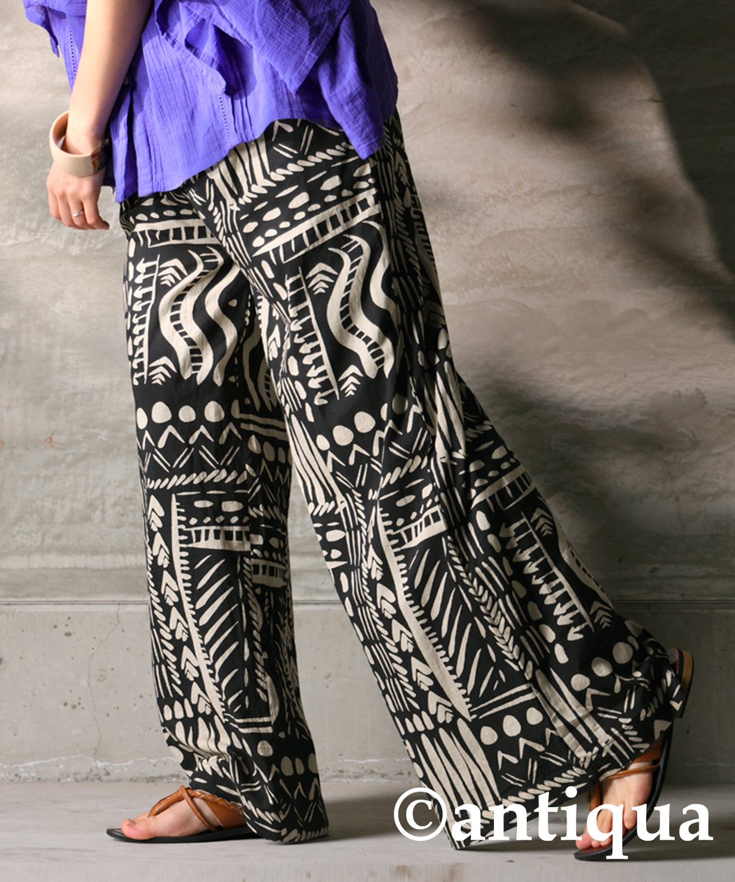 Indian Cotton Ethnic Pattern Wide Pants Ladies