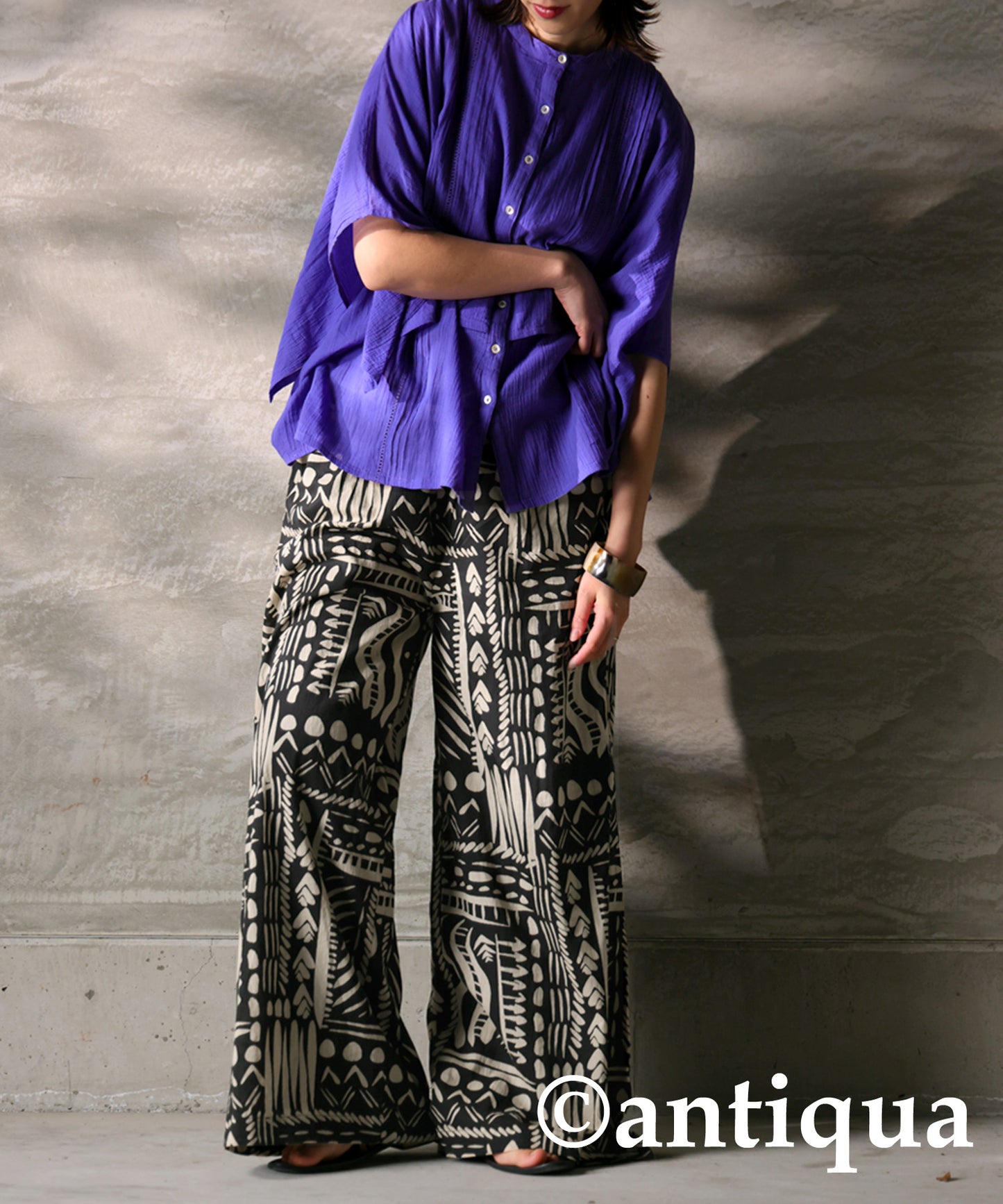 Indian Cotton Ethnic Pattern Wide Pants Ladies