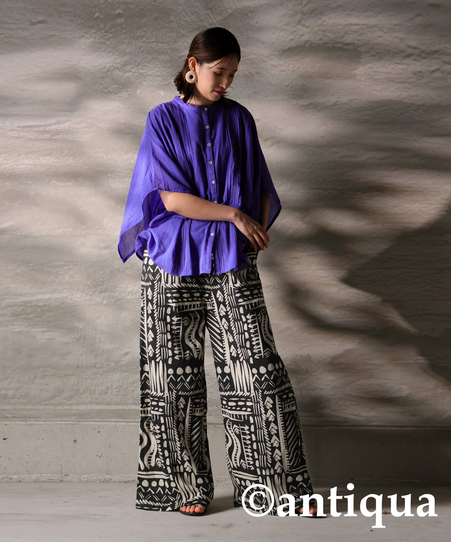 Indian Cotton Ethnic Pattern Wide Pants Ladies