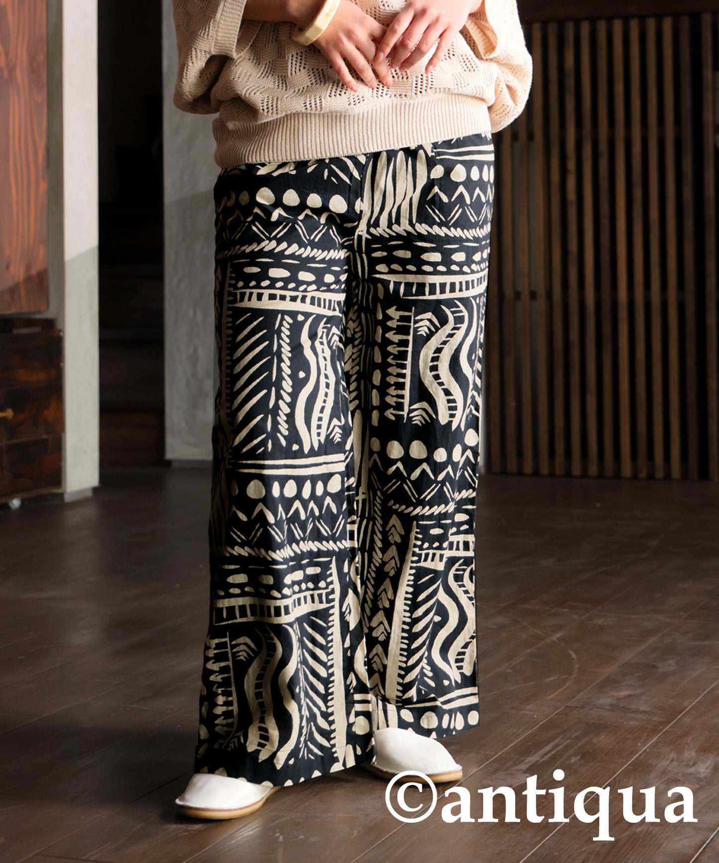 Indian Cotton Ethnic Pattern Wide Pants Ladies