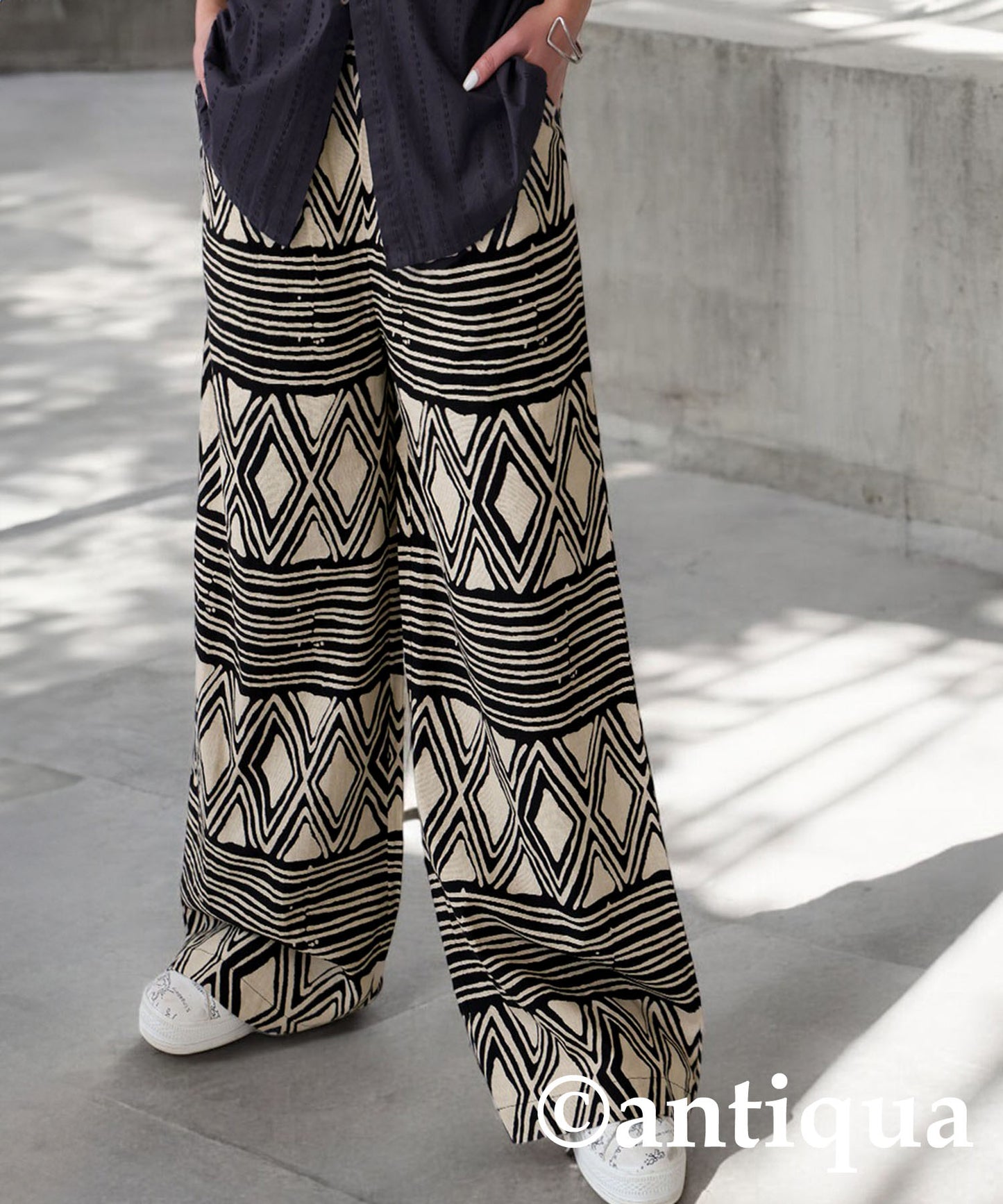 Indian Cotton Ethnic Pattern Wide Pants Ladies