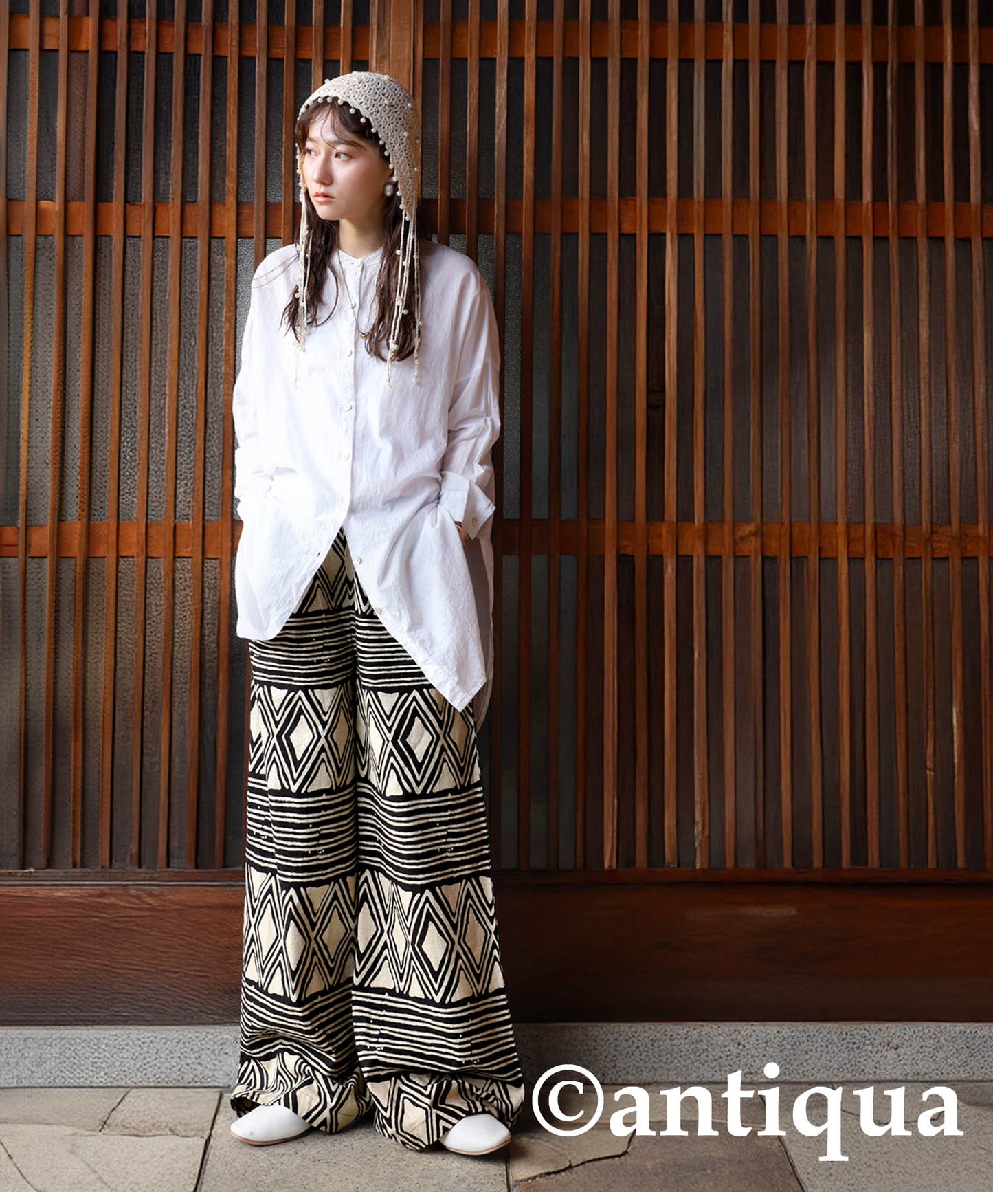 Indian Cotton Ethnic Pattern Wide Pants Ladies