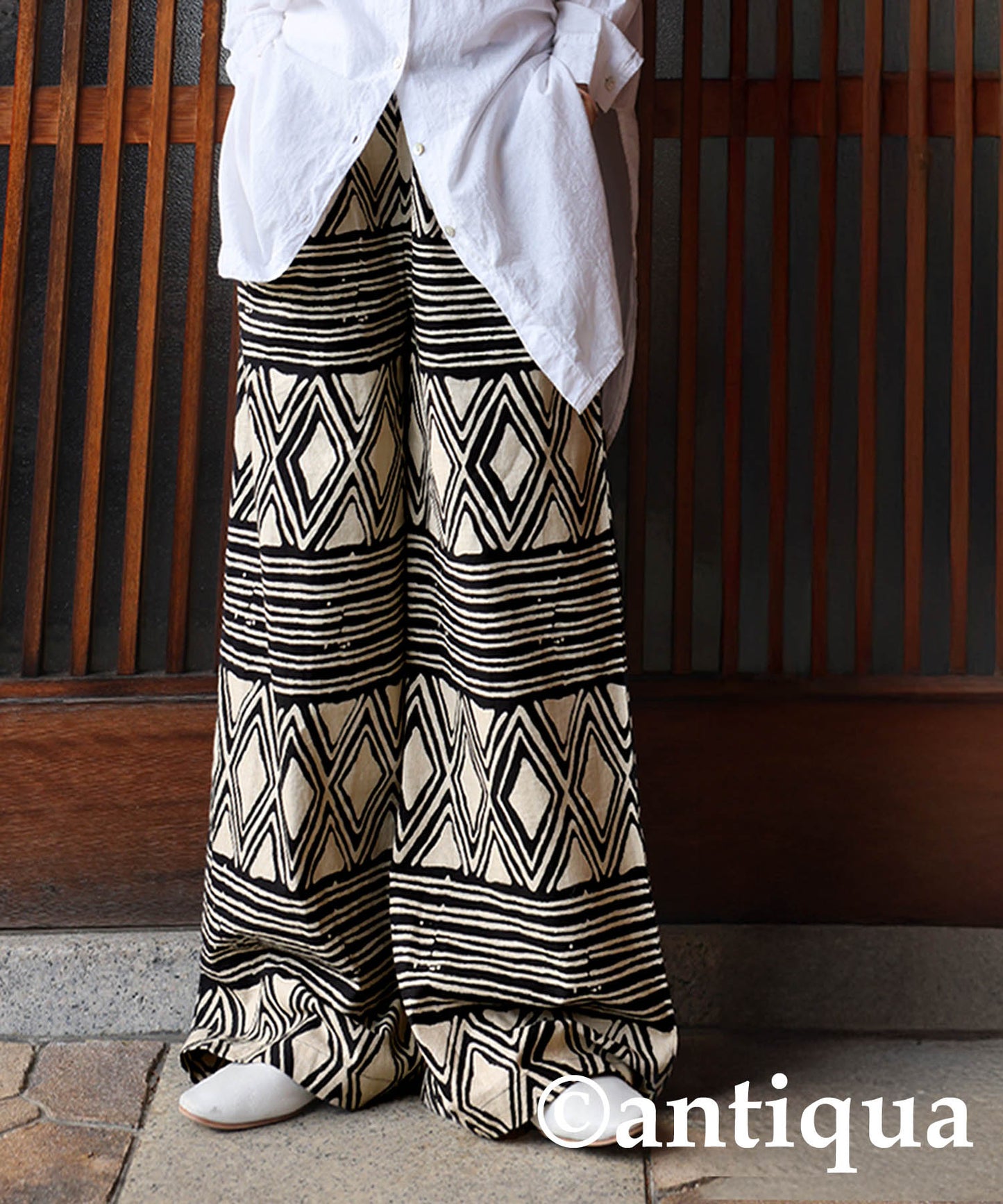 Indian Cotton Ethnic Pattern Wide Pants Ladies