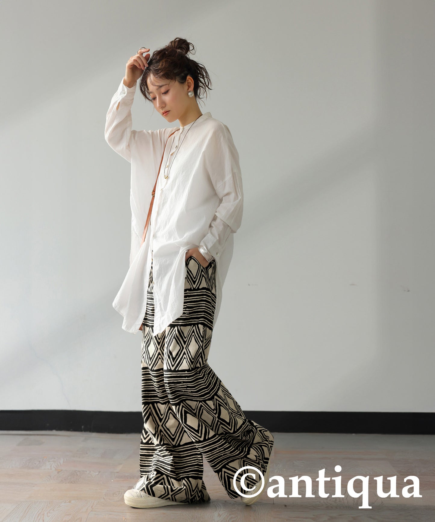 Indian Cotton Ethnic Pattern Wide Pants Ladies